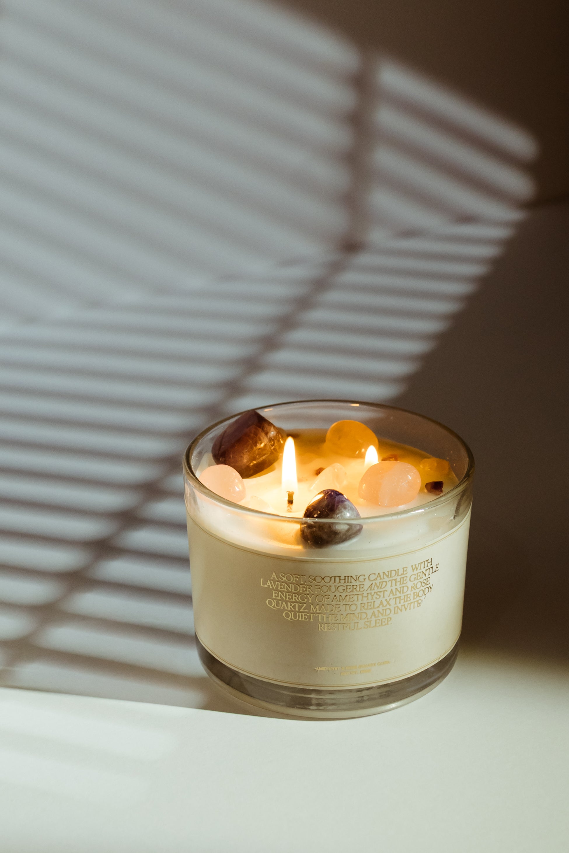 Amethyst & Rose Quartz Candle