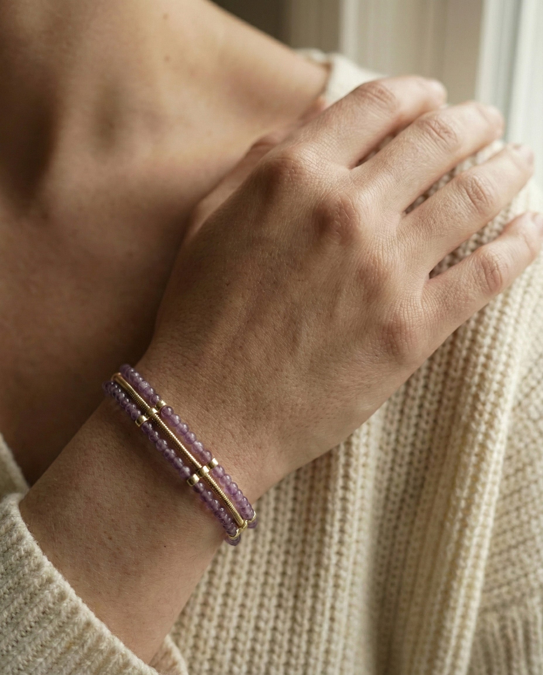 Amethyst Ladder Bracelet