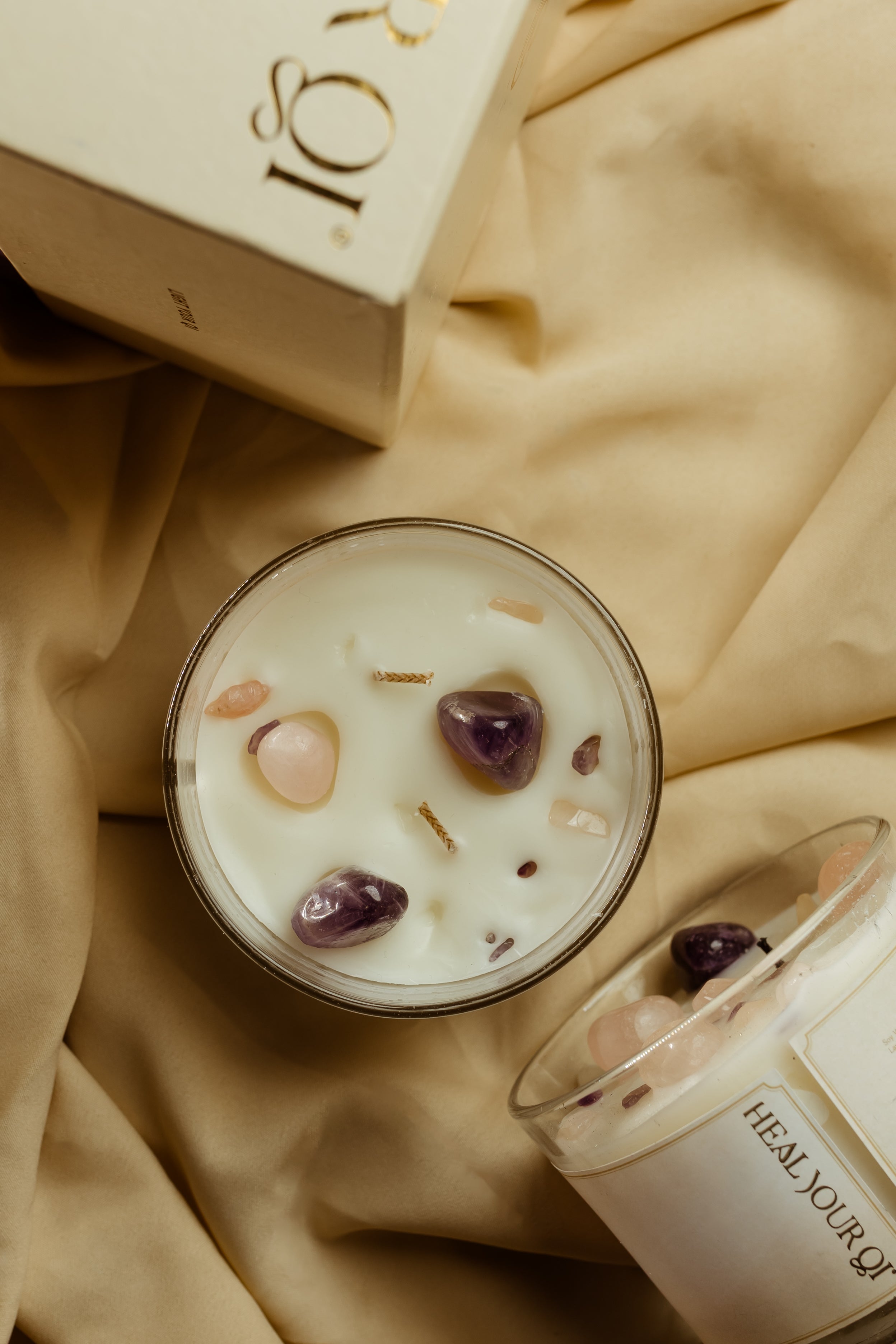 Amethyst & Rose Quartz Candle