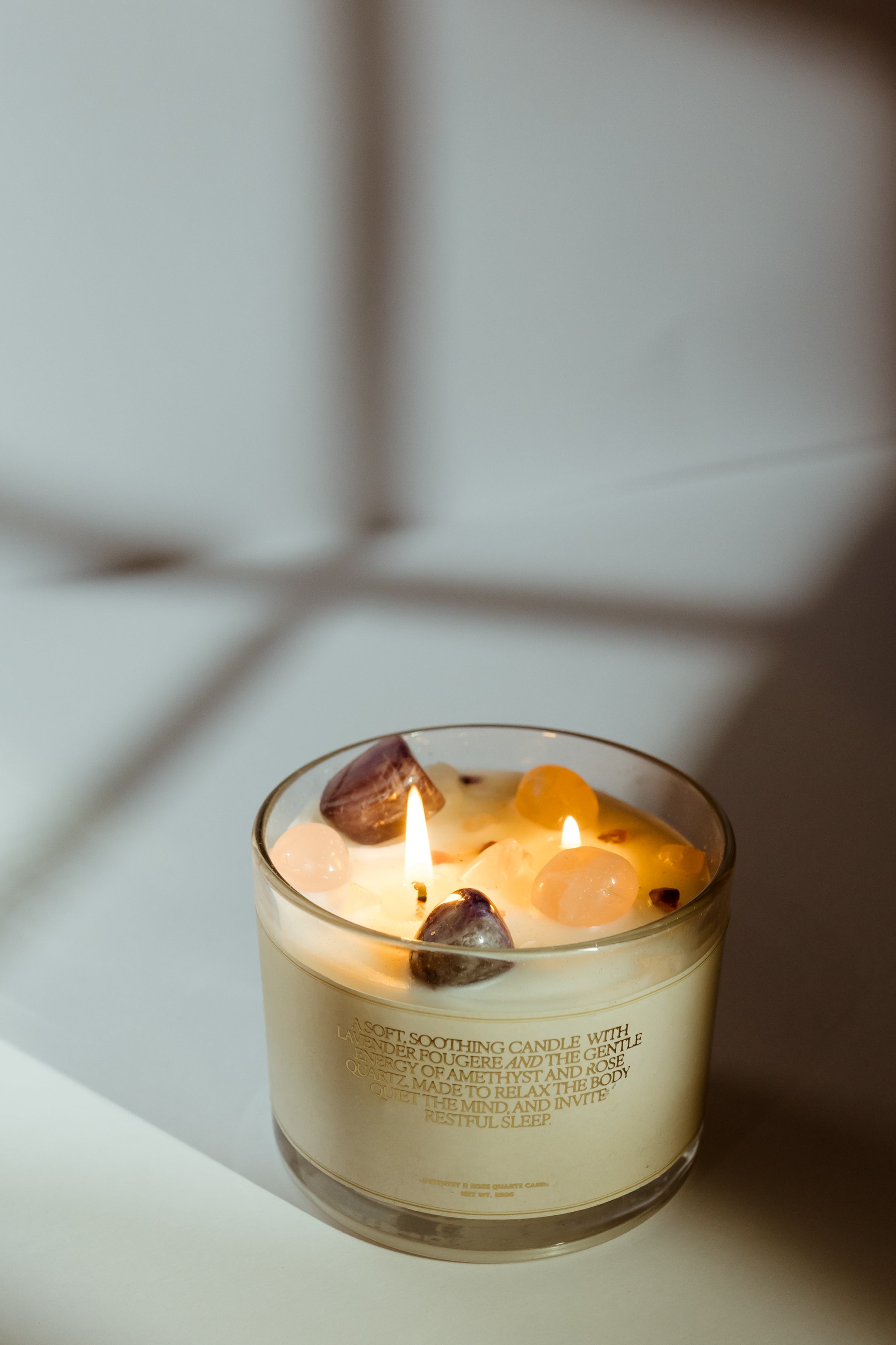 Amethyst & Rose Quartz Candle