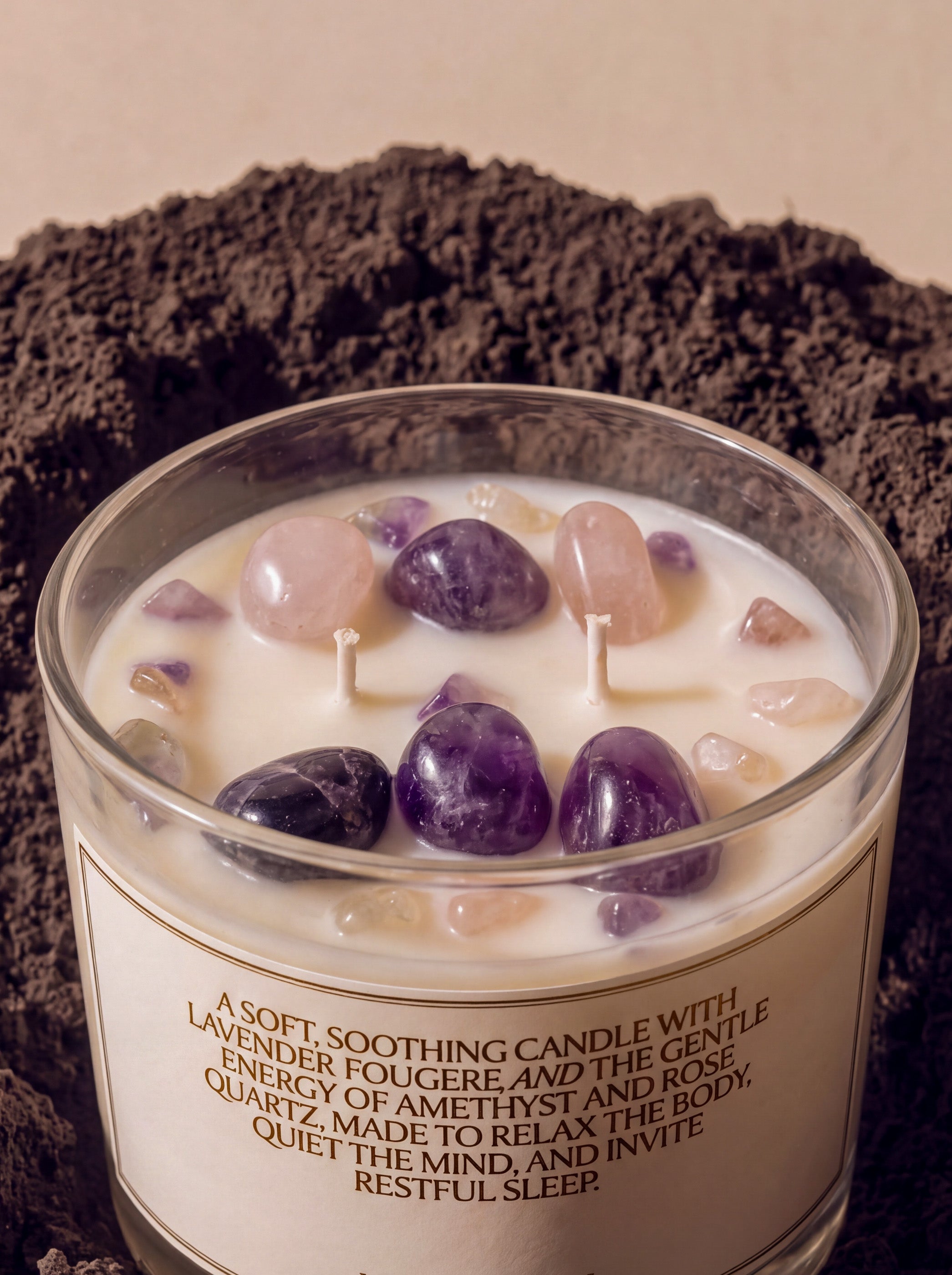 Amethyst & Rose Quartz Candle
