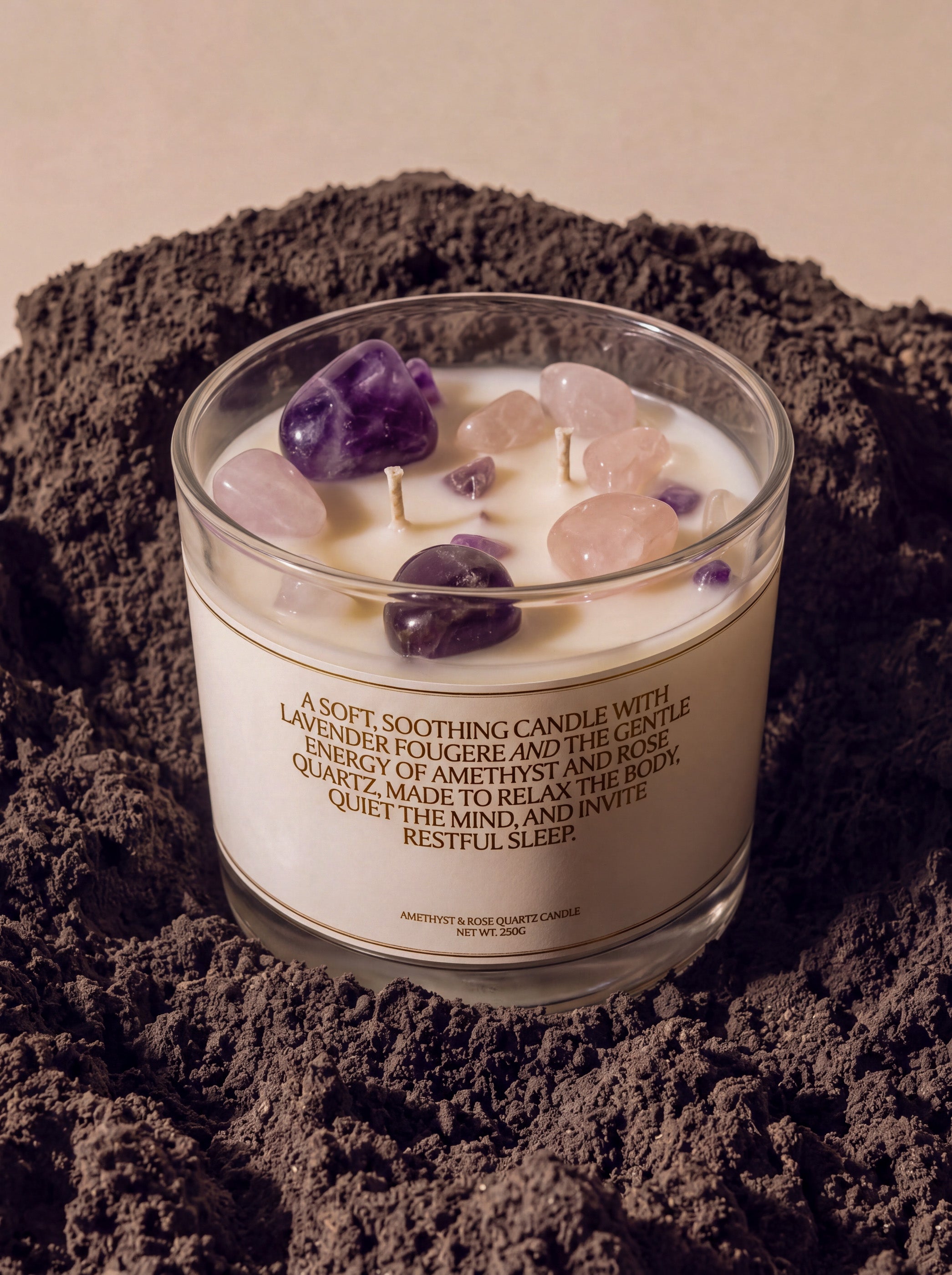 Amethyst & Rose Quartz Candle