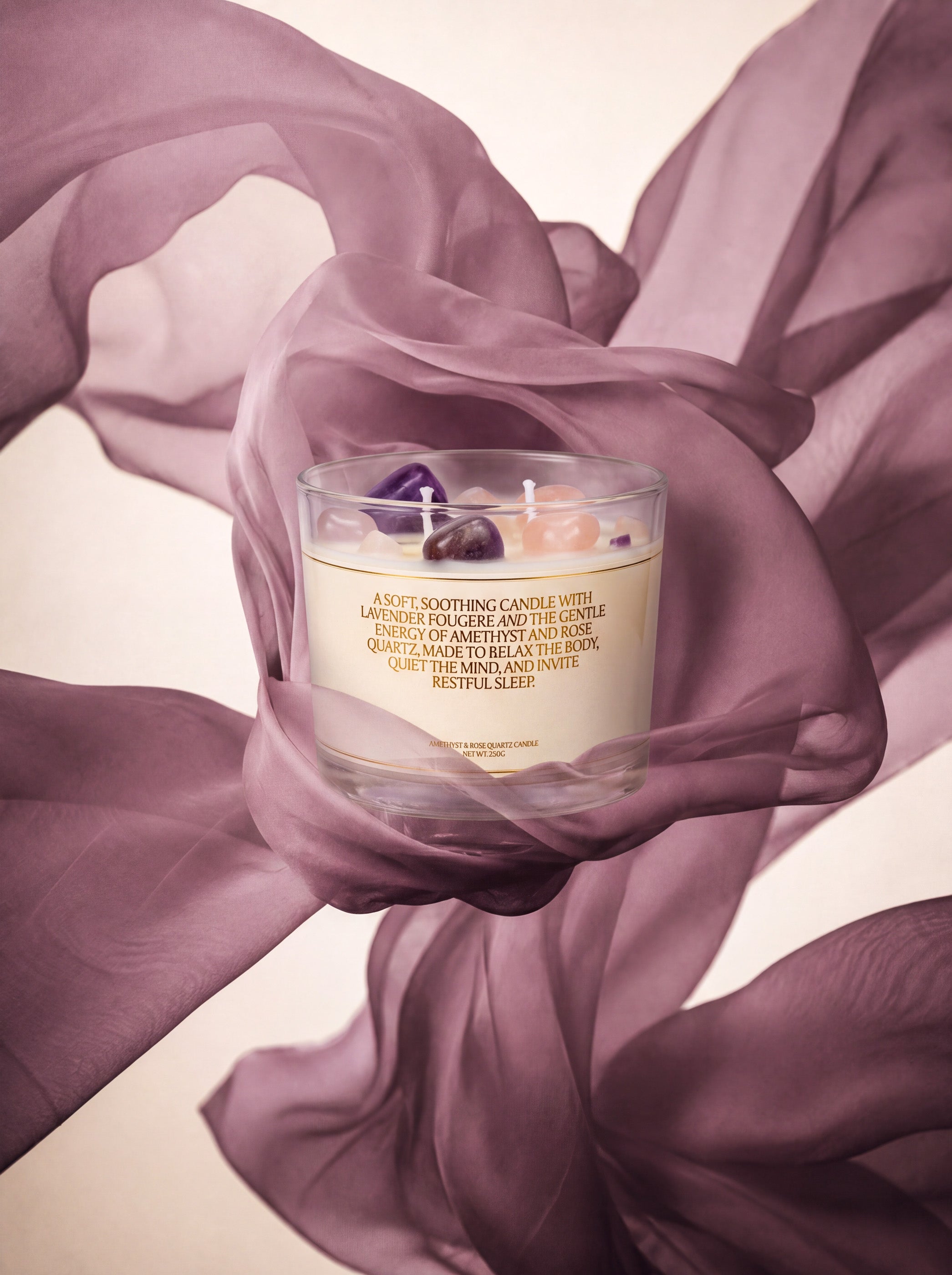 Amethyst & Rose Quartz Candle