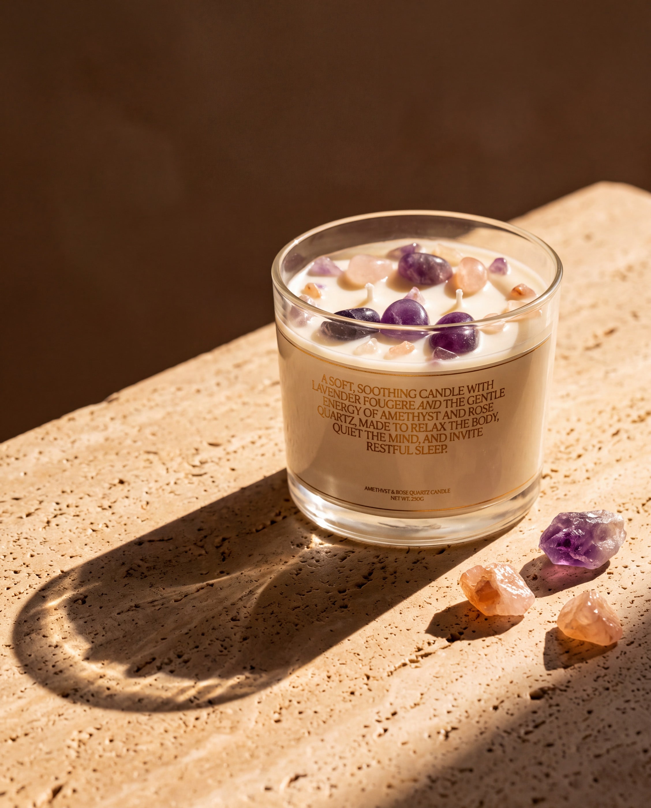 Amethyst & Rose Quartz Candle