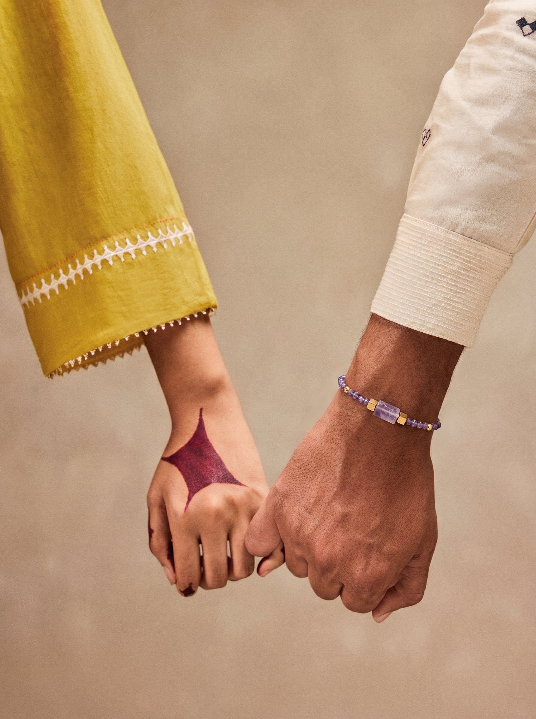 Lavender Amethyst & Amethyst Crystal Rakhi