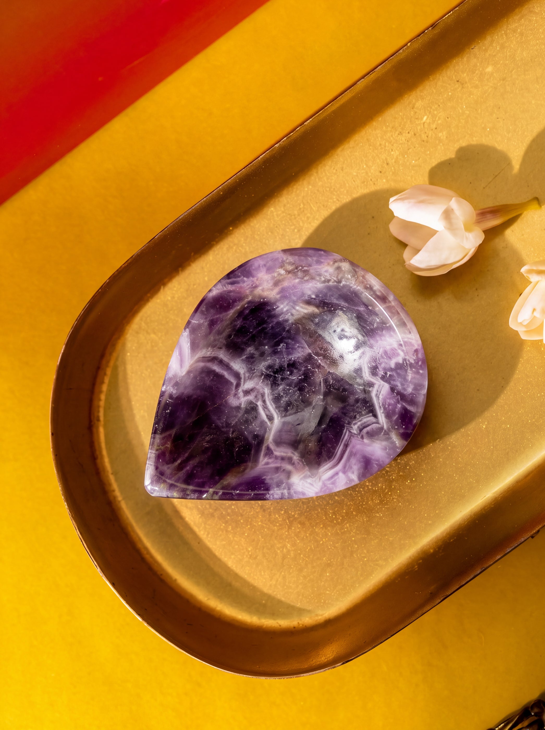 Chevron Amethyst Crystal Diya