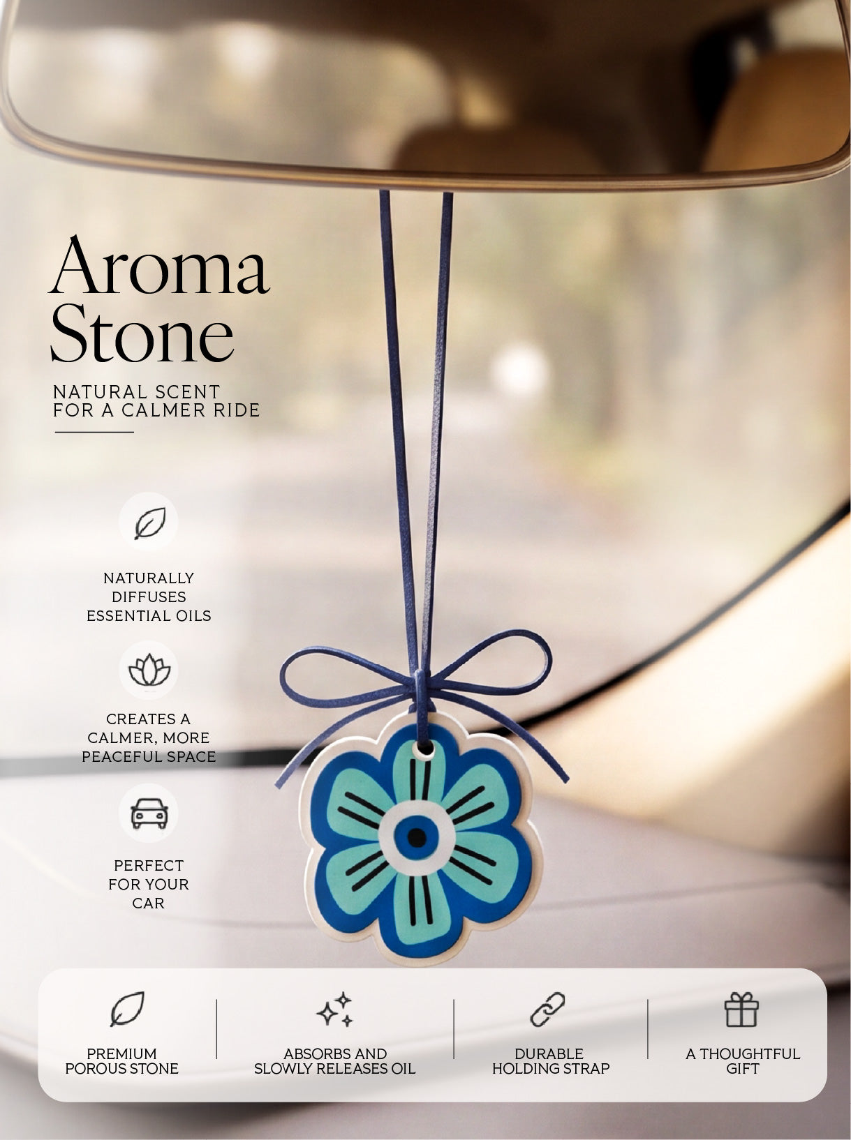 Dark Blue Flower Aroma Stone