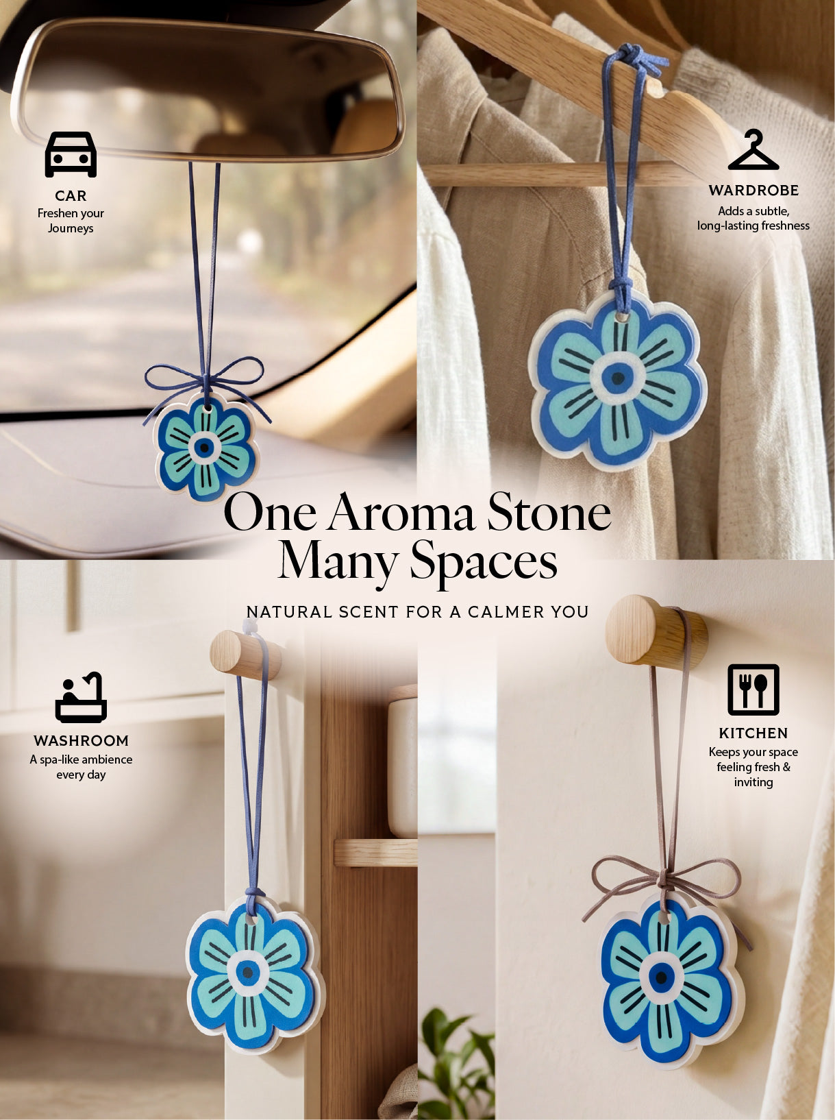 Dark Blue Flower Aroma Stone