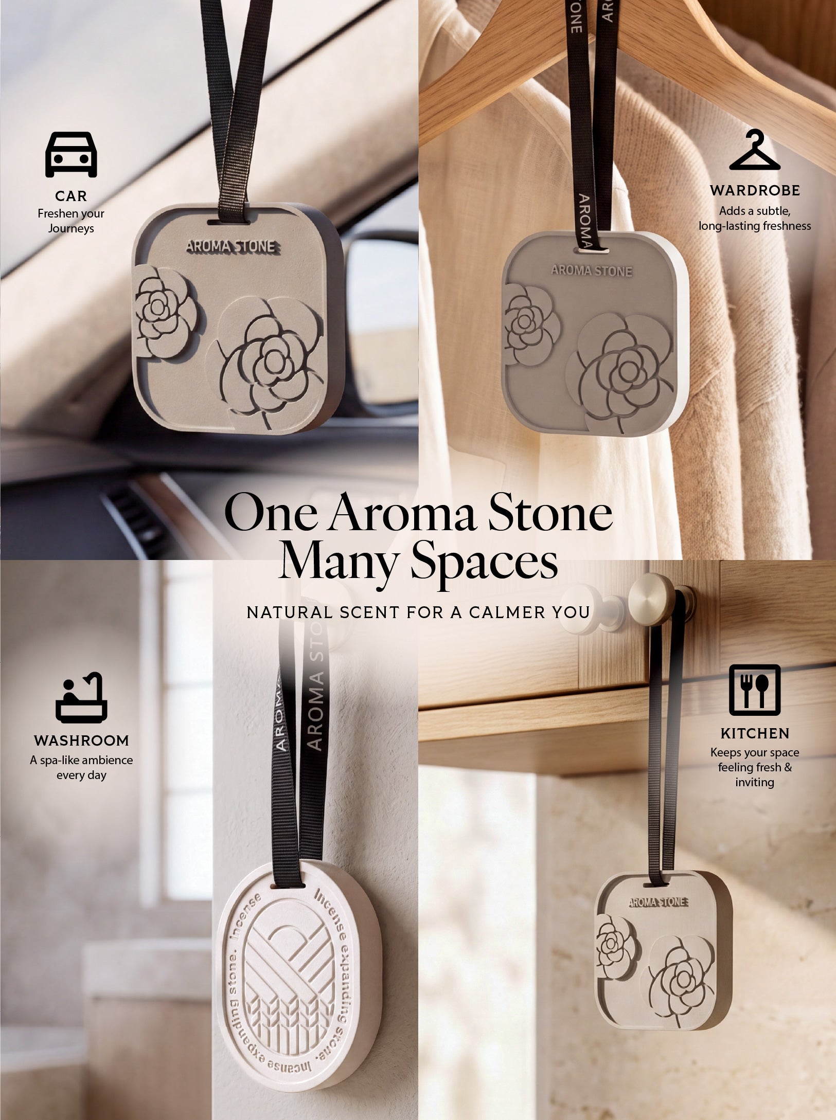 Aroma Stone Square Grey