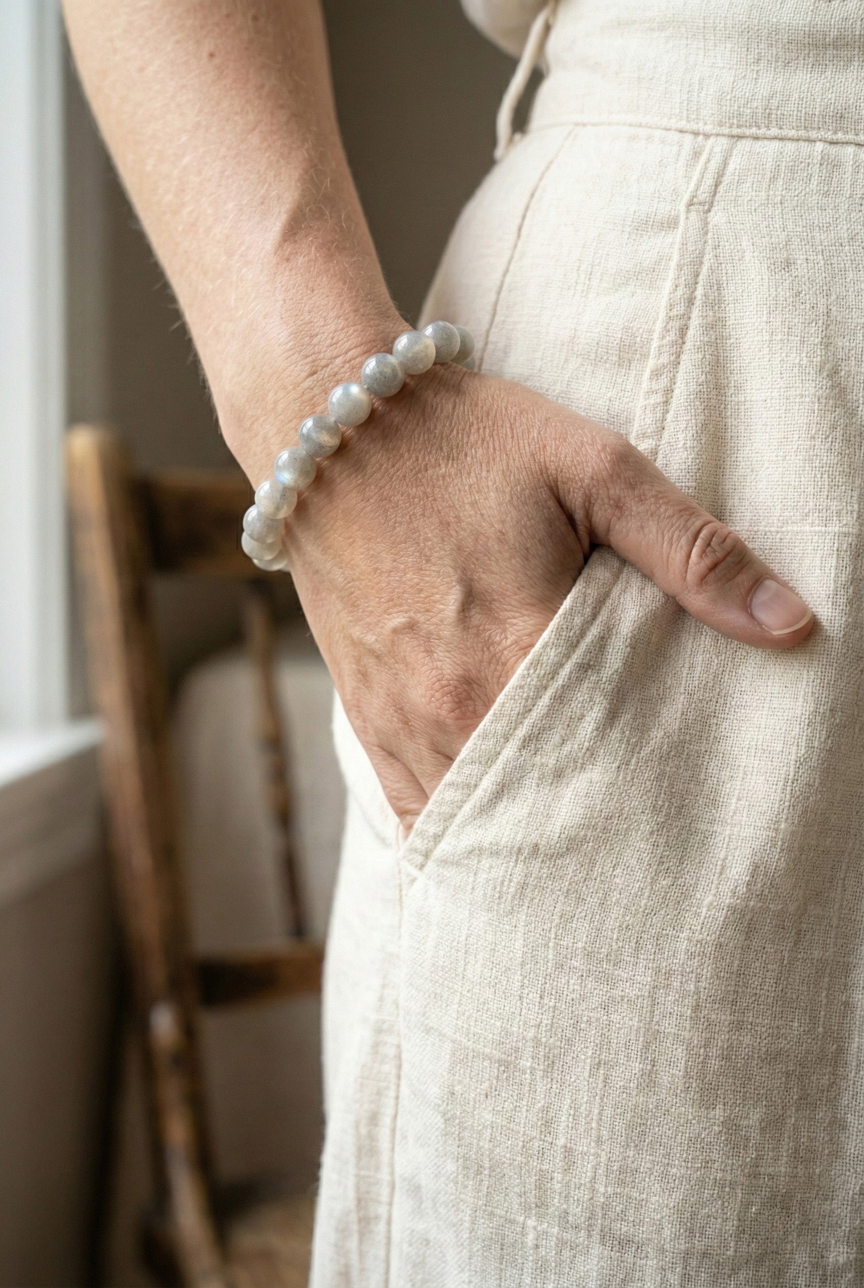 Gray Moonstone Bracelet