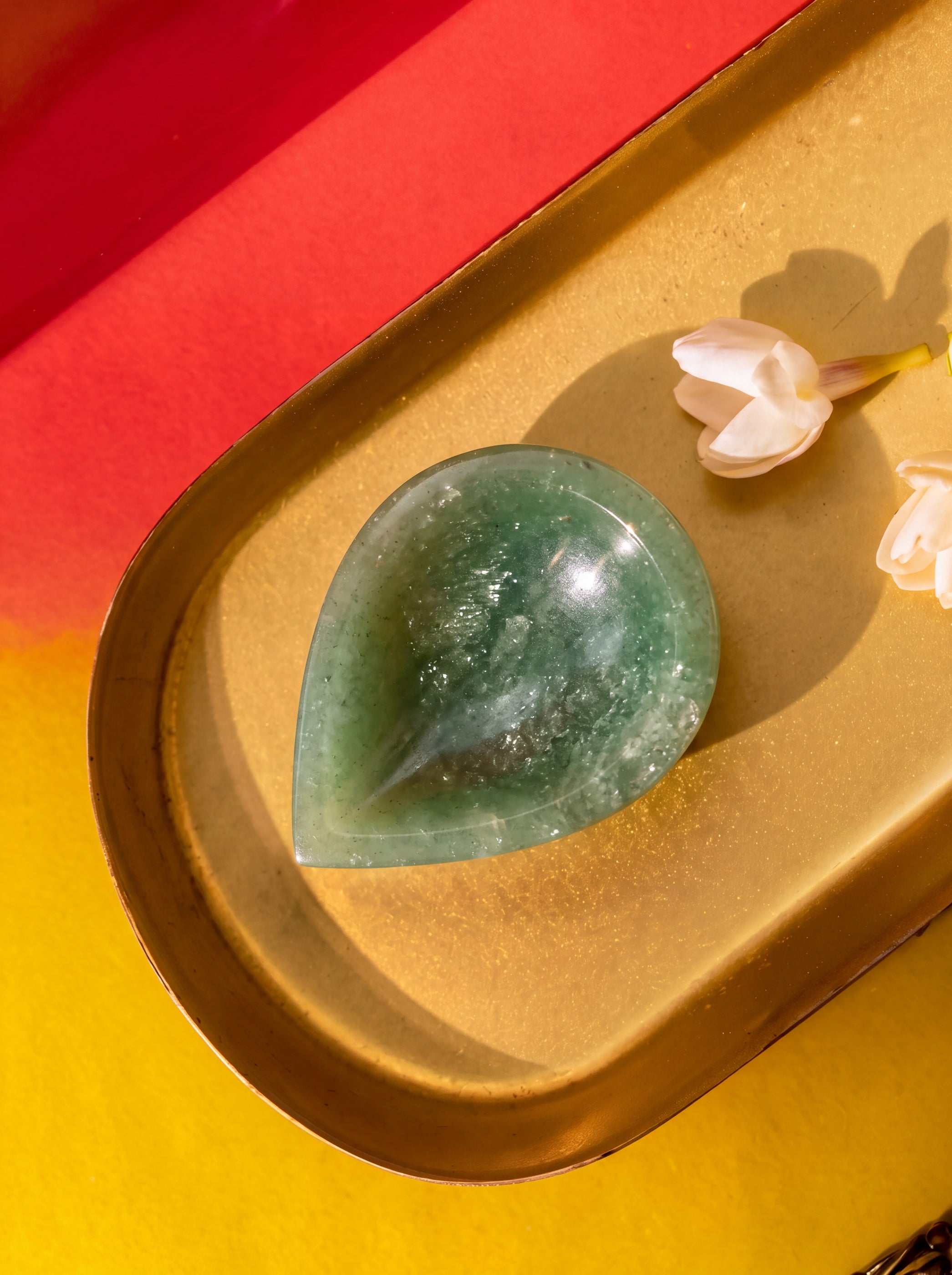 Green Jade Crystal Diya