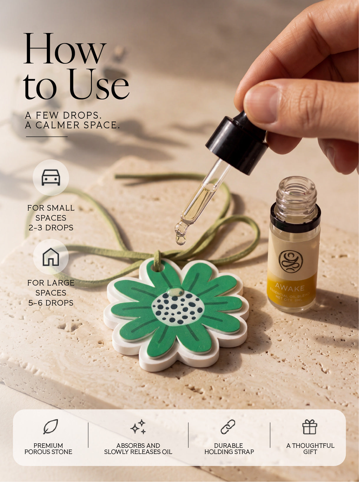 Green Flower Aroma Stone