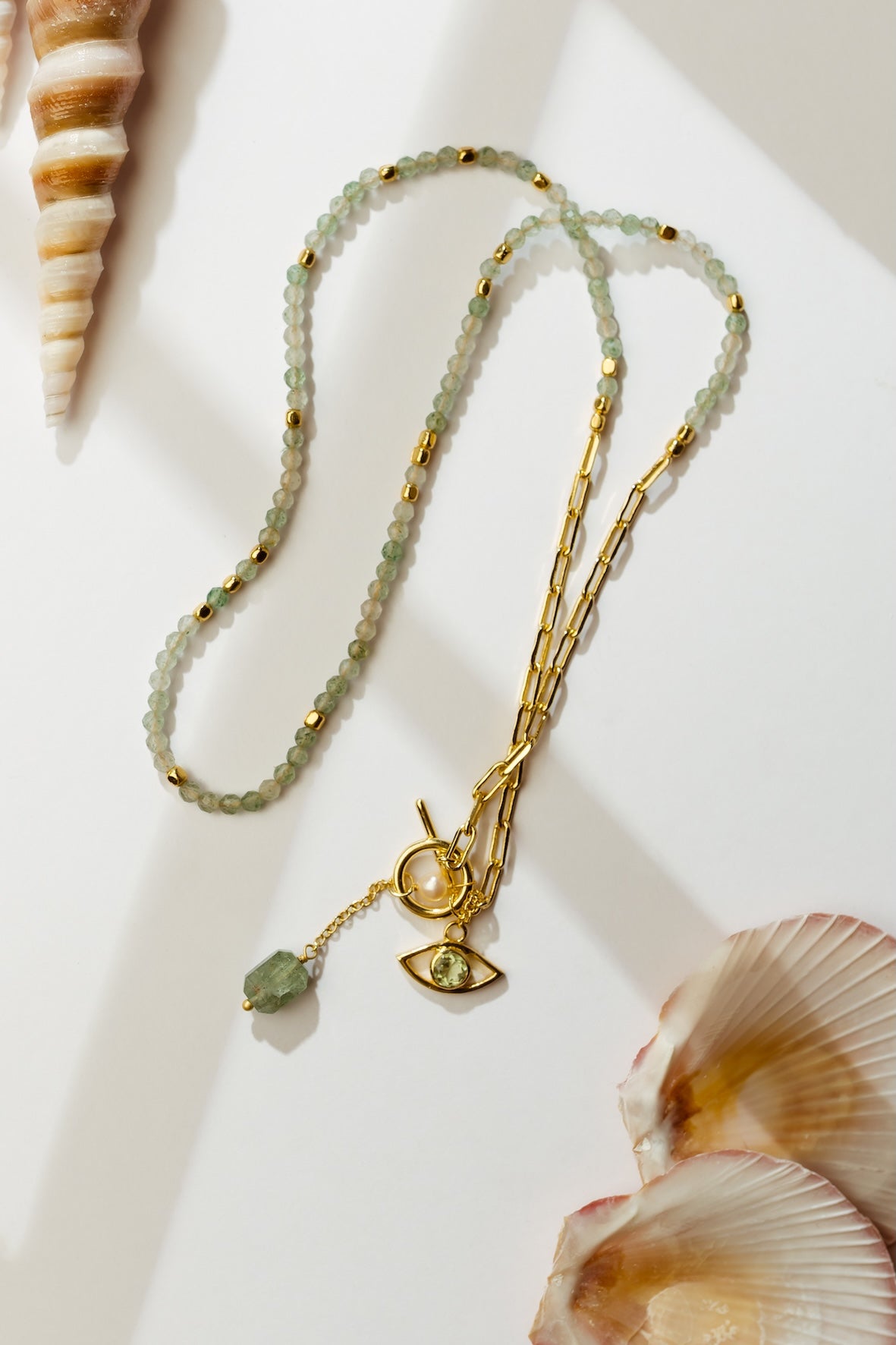 Green Aventurine Evil Eye Necklace