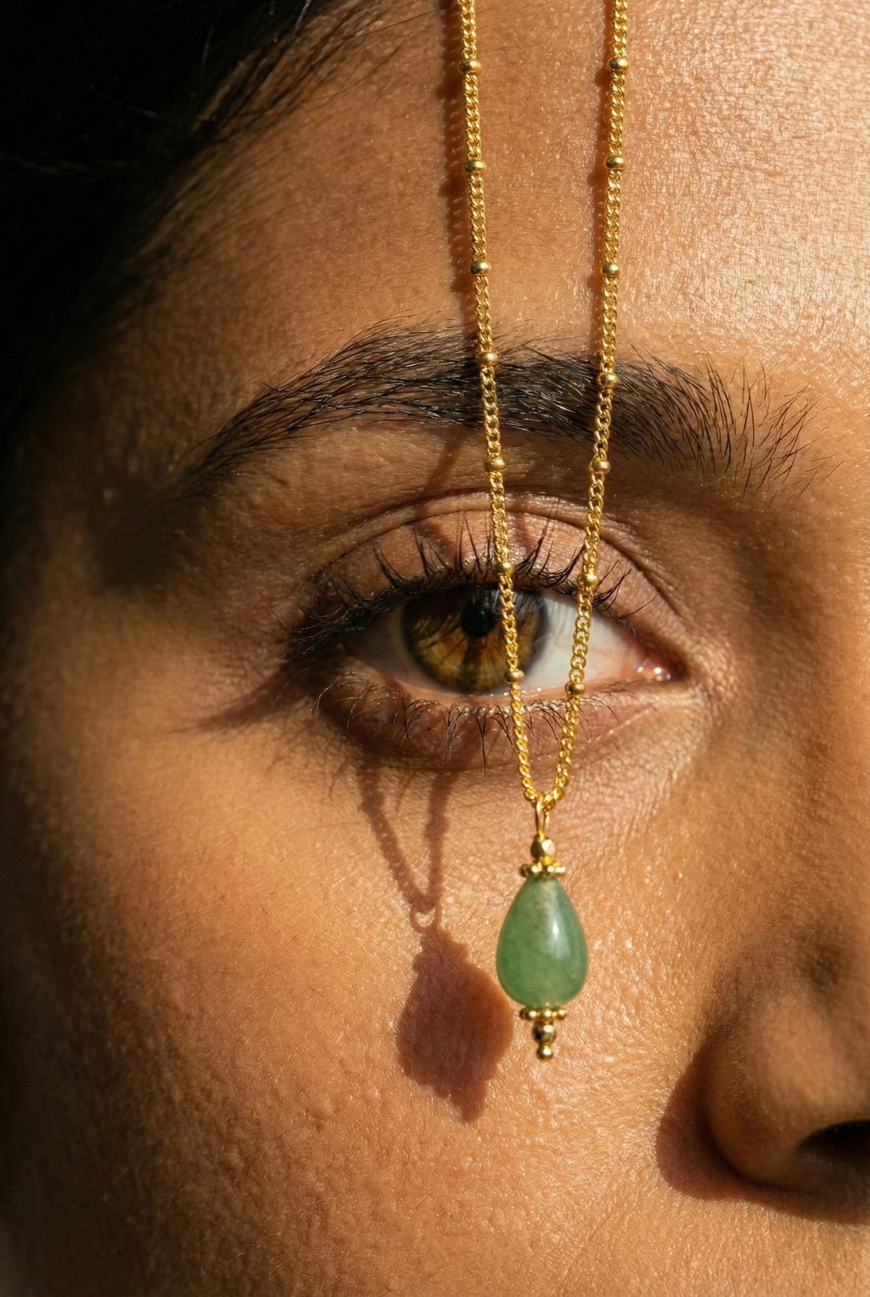 Verdant Green Aventurine Drop Necklace