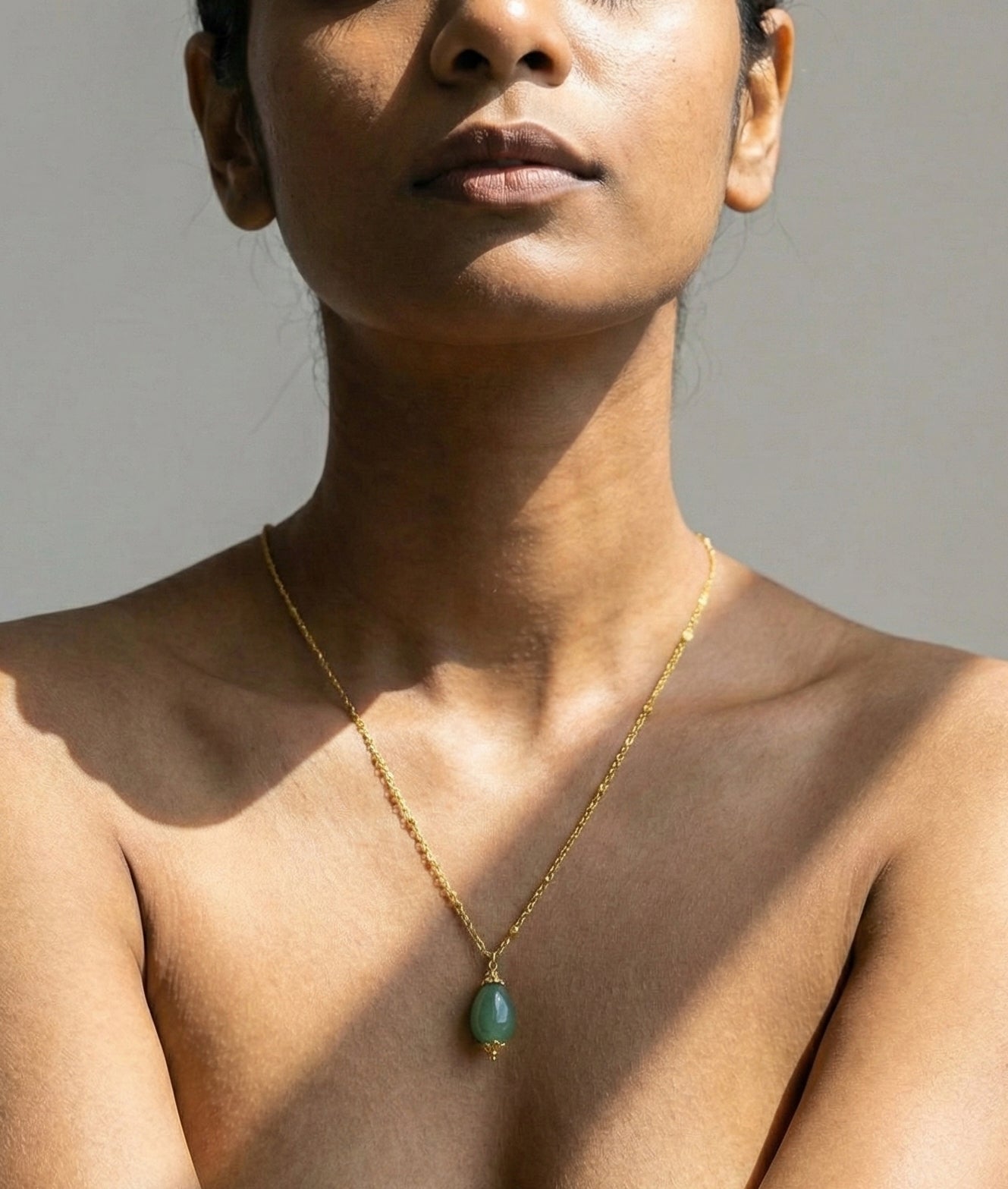 Verdant Green Aventurine Drop Necklace