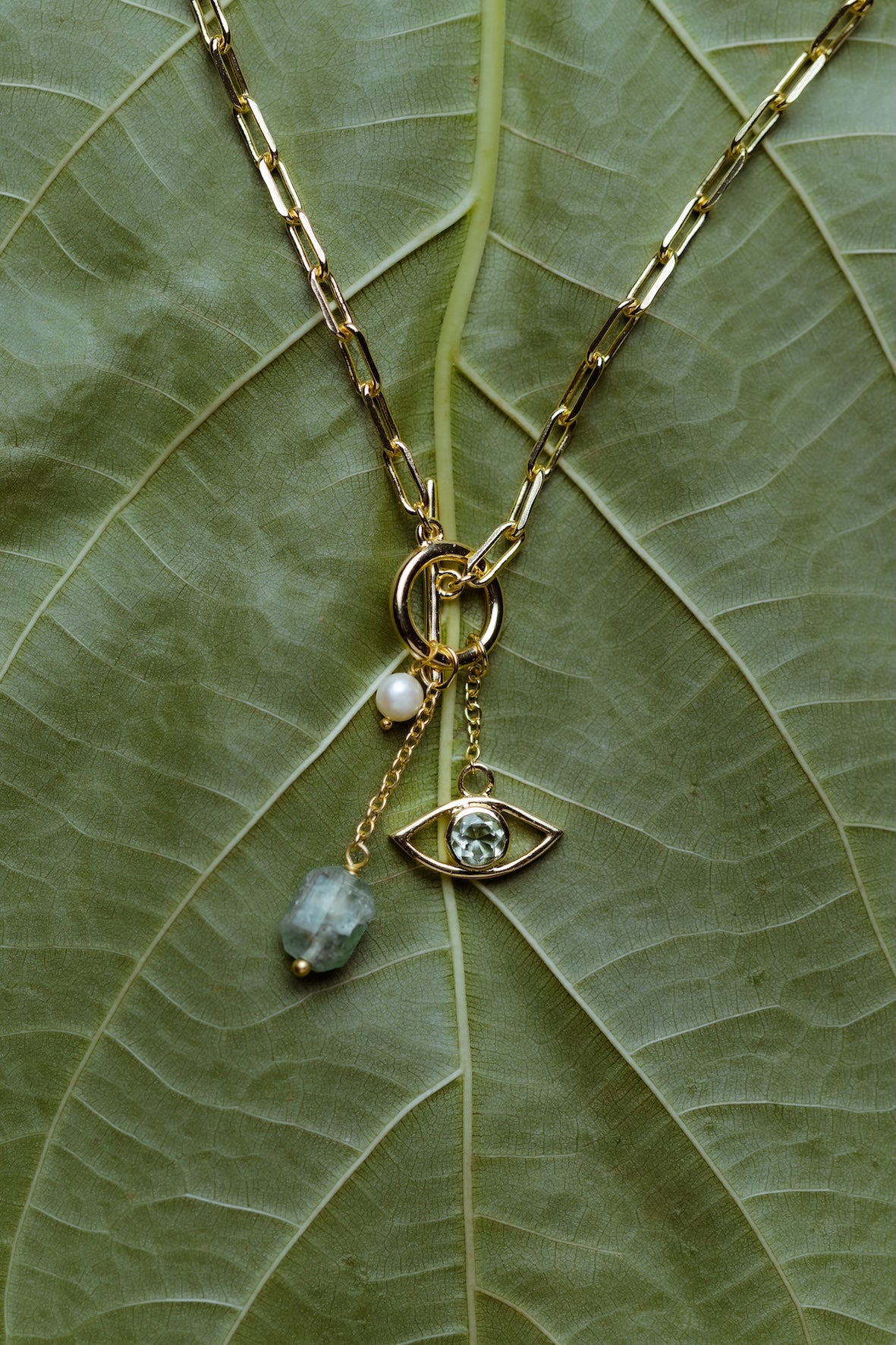 Green Aventurine Evil Eye Necklace