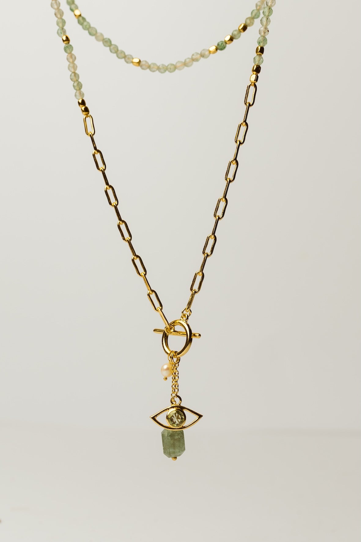 Green Aventurine Evil Eye Necklace