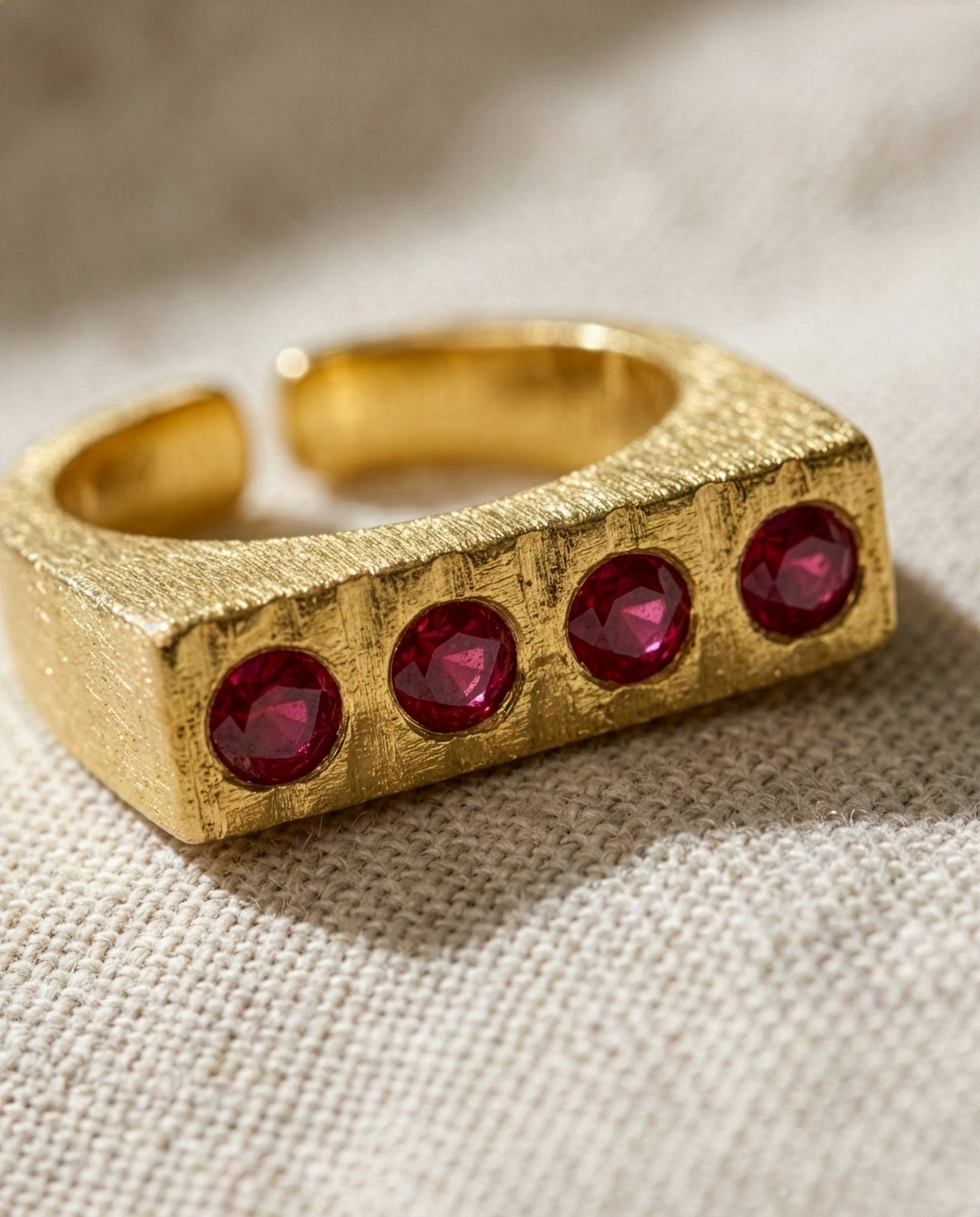 Heritage Ruby Bar Ring