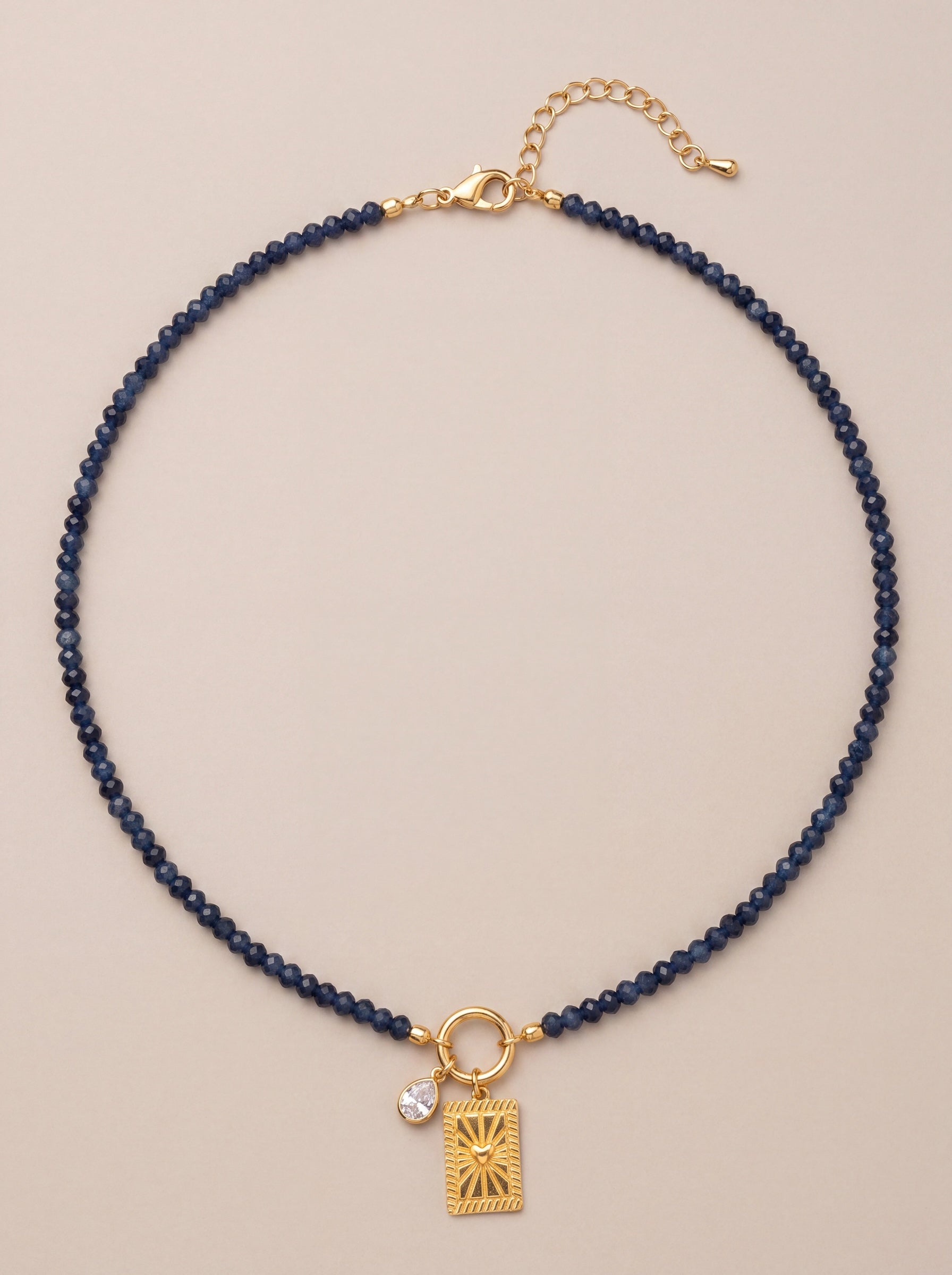 Iolite Necklace with Charm