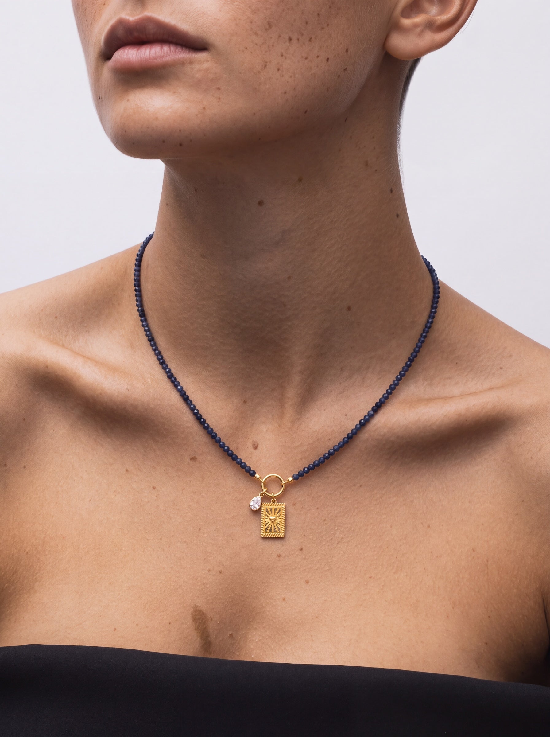 Iolite Necklace with Charm