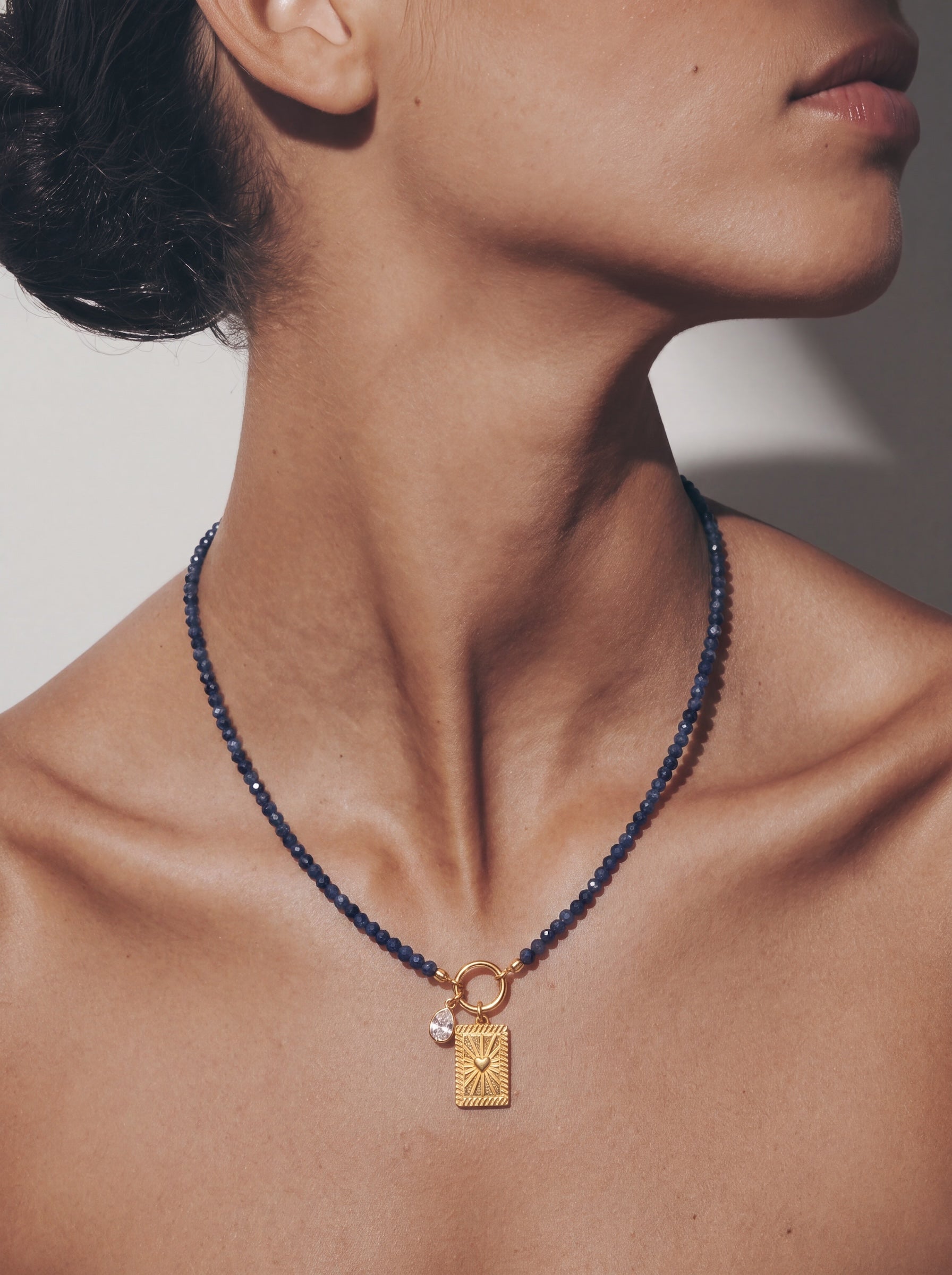 Iolite Necklace with Charm