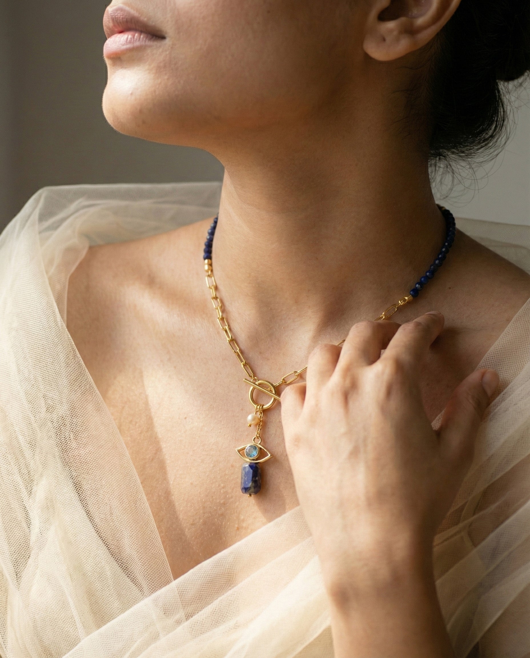 Lapis Lazuli Evil Eye Necklace