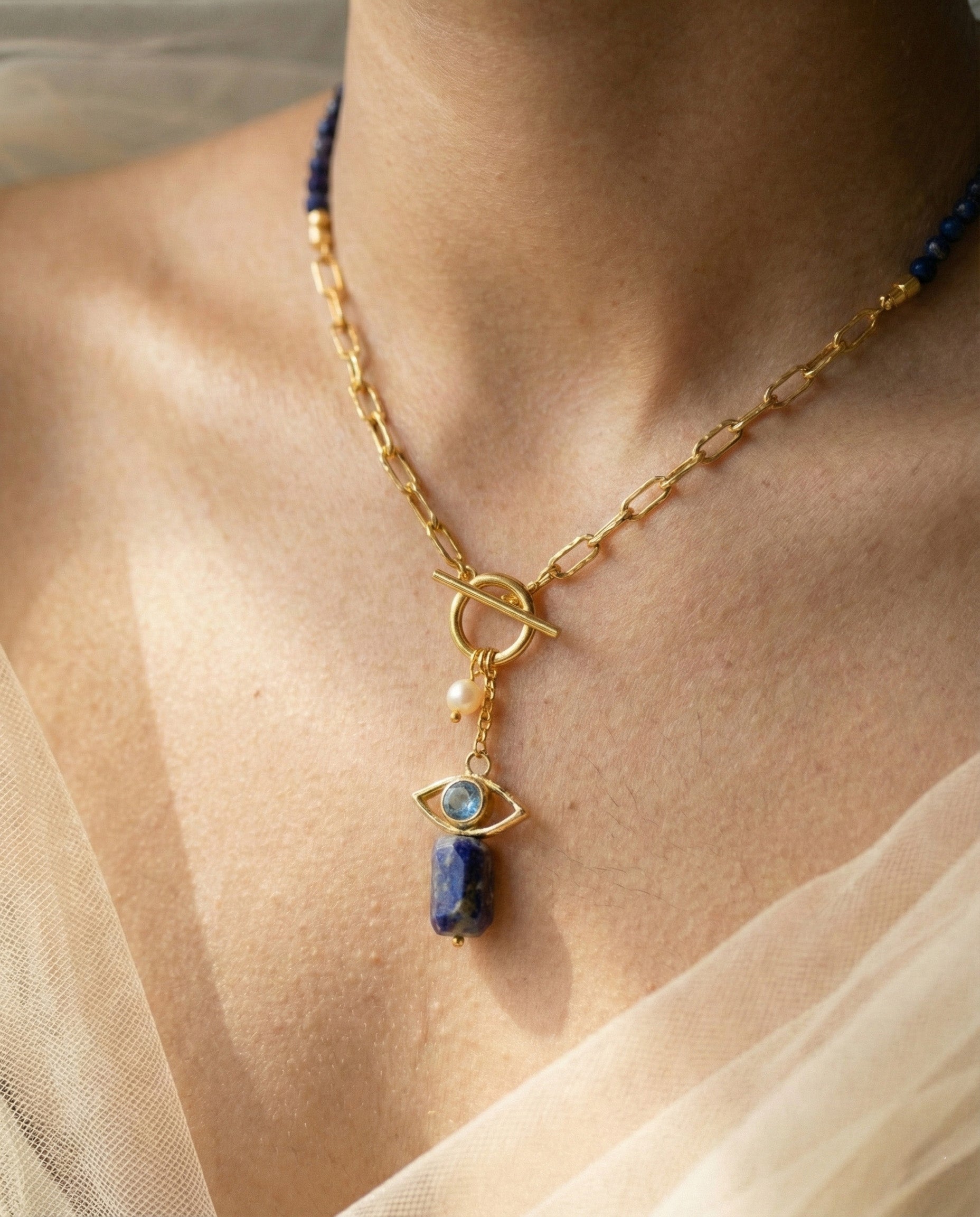 Lapis Lazuli Evil Eye Necklace