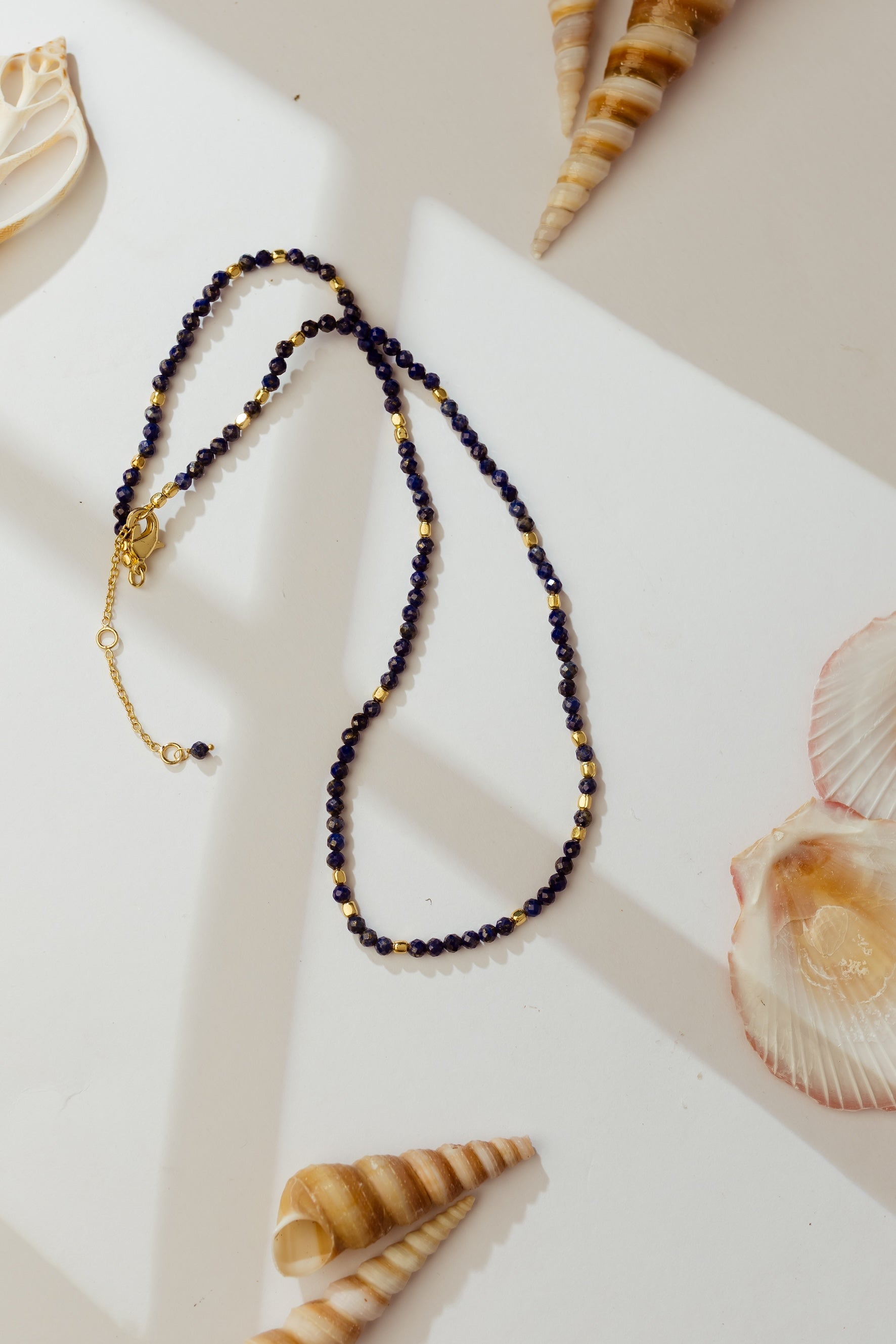 Lapis Lazuli Beaded Chain Necklace