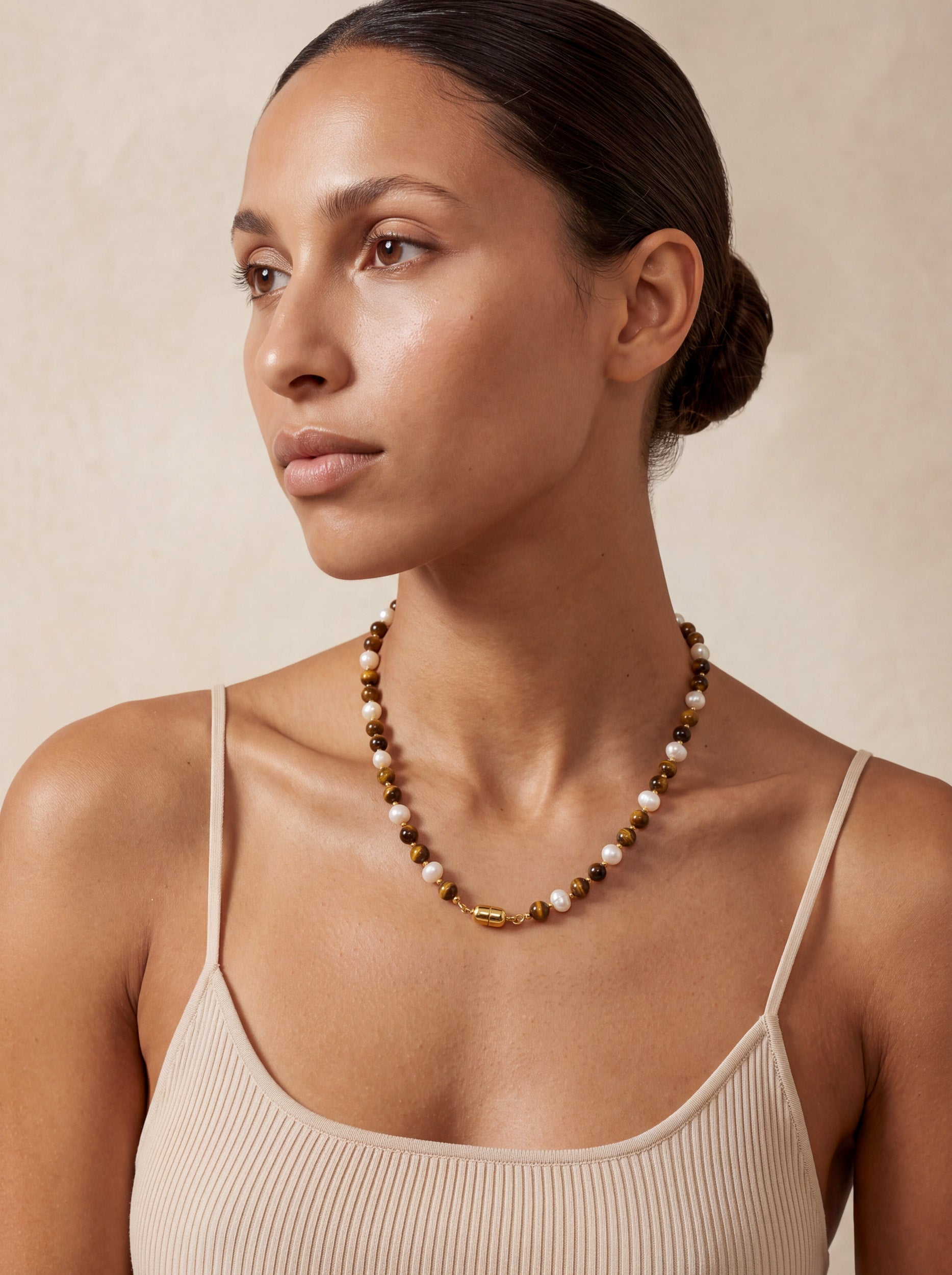 Tiger Eye & Pearl Magnetic Trio Set