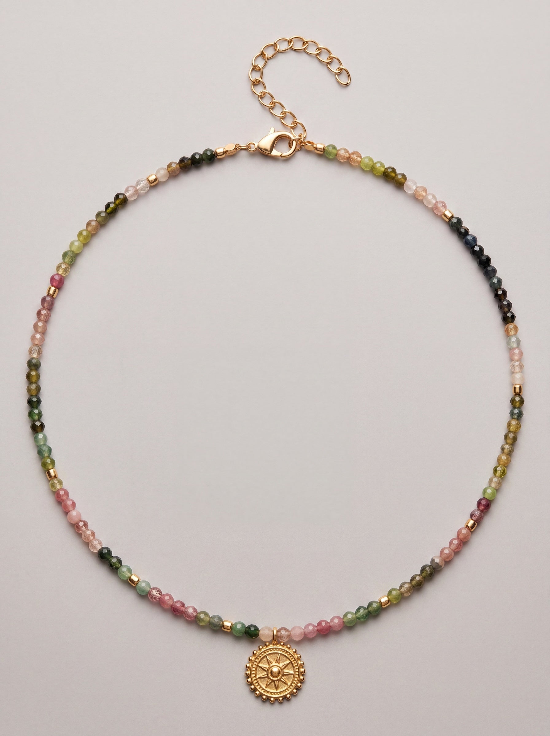 Multi Tourmaline Necklace with Charm