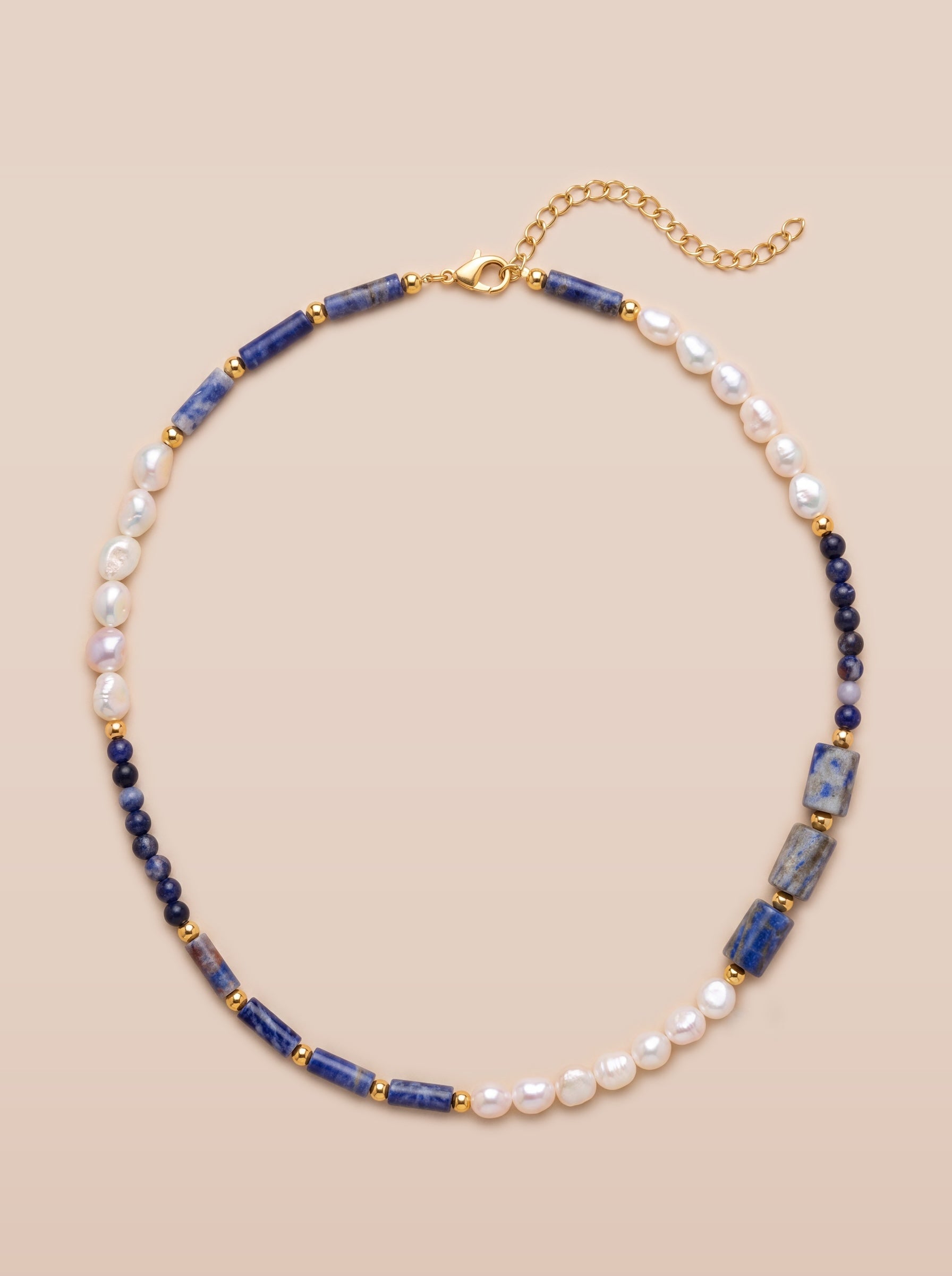Pearl Lapis Sodalite Necklace