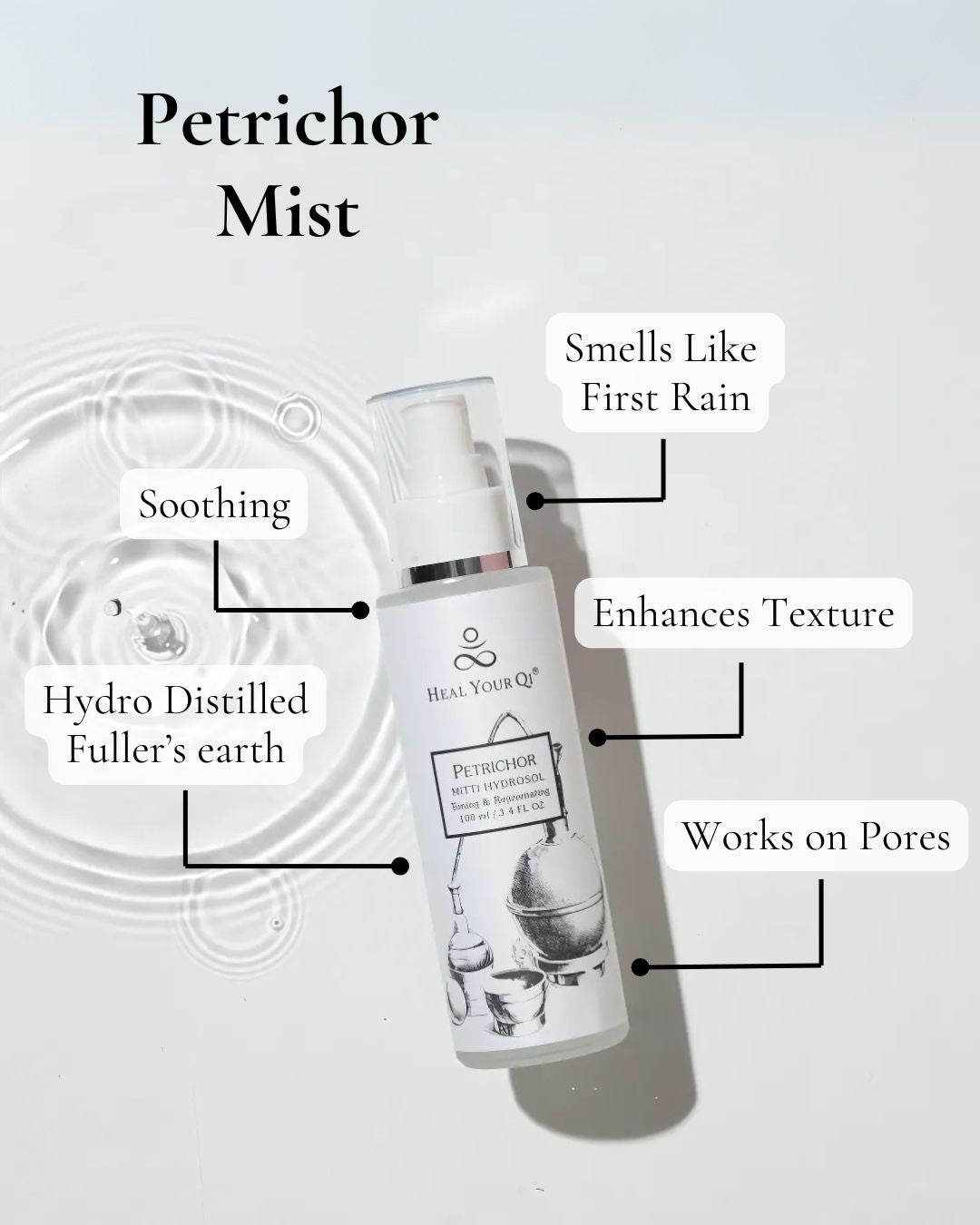 Petrichor Face Mist 100 ml | Toning and Anti Aging Multani Mitti