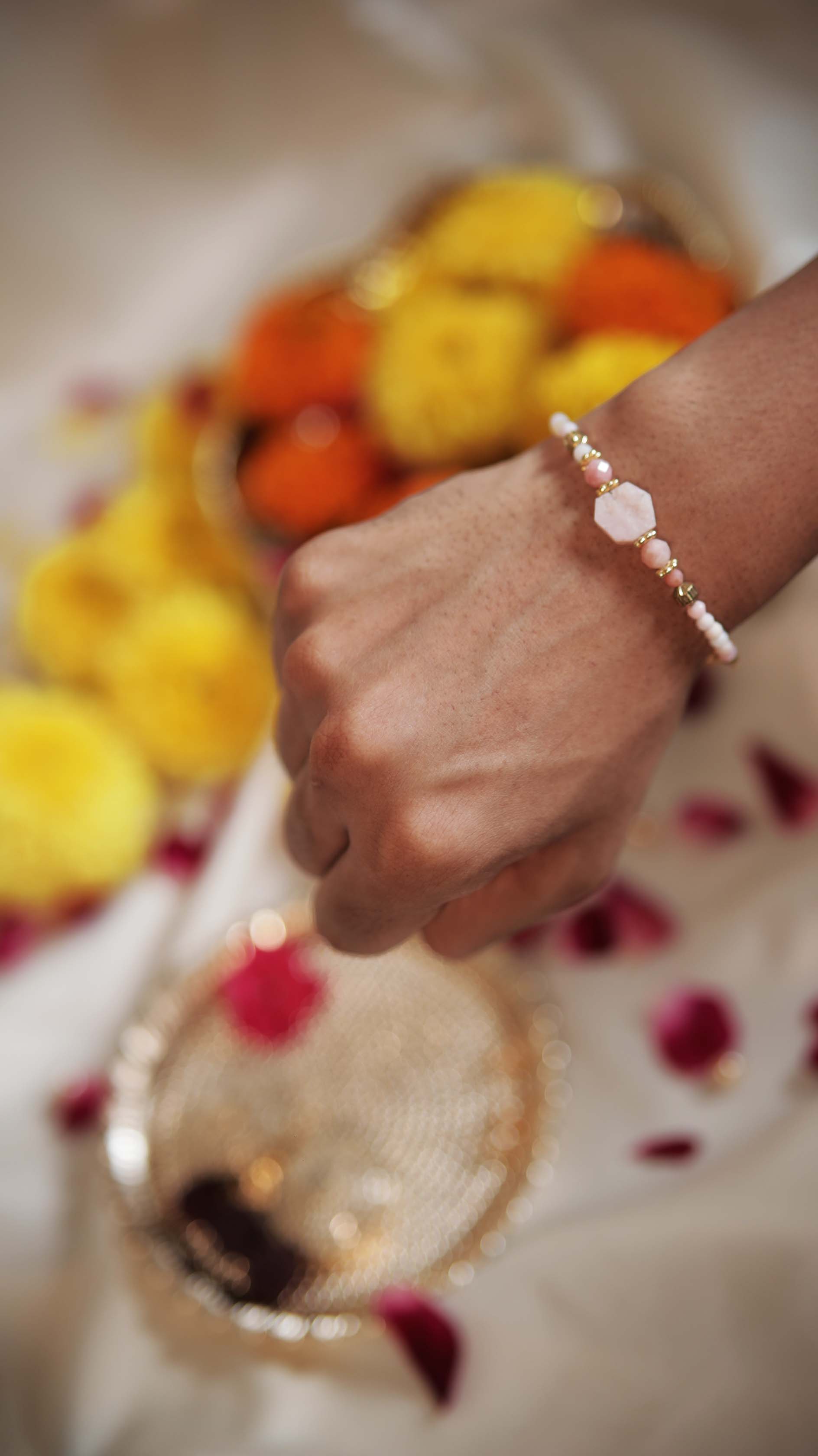 Pink Opal Crystal Rakhi