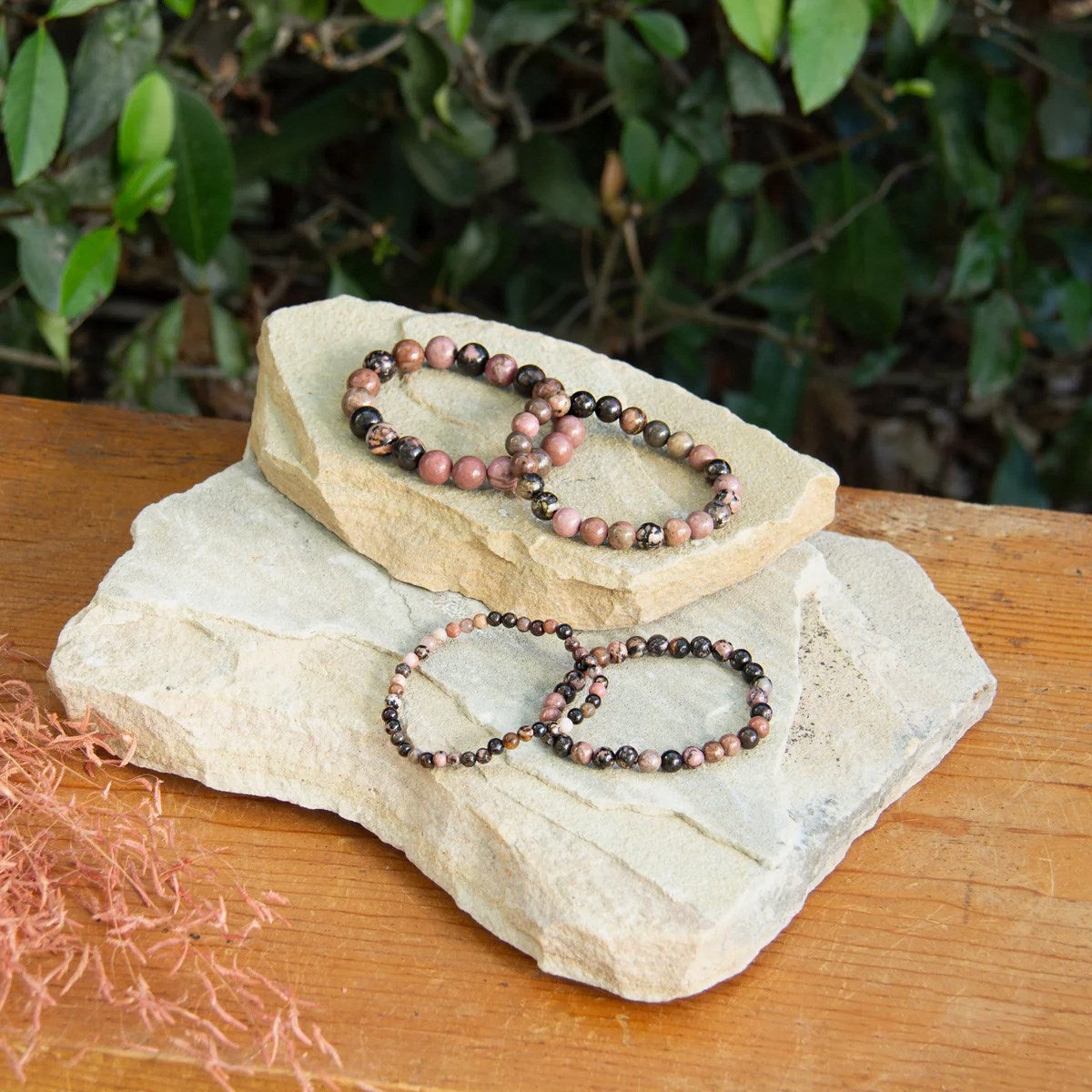 Natural Pink Rhodonite bangle bracelet hand carved, 2024 bring Calmness, Physical healing (inner diameter:57.2mm/2.25”)