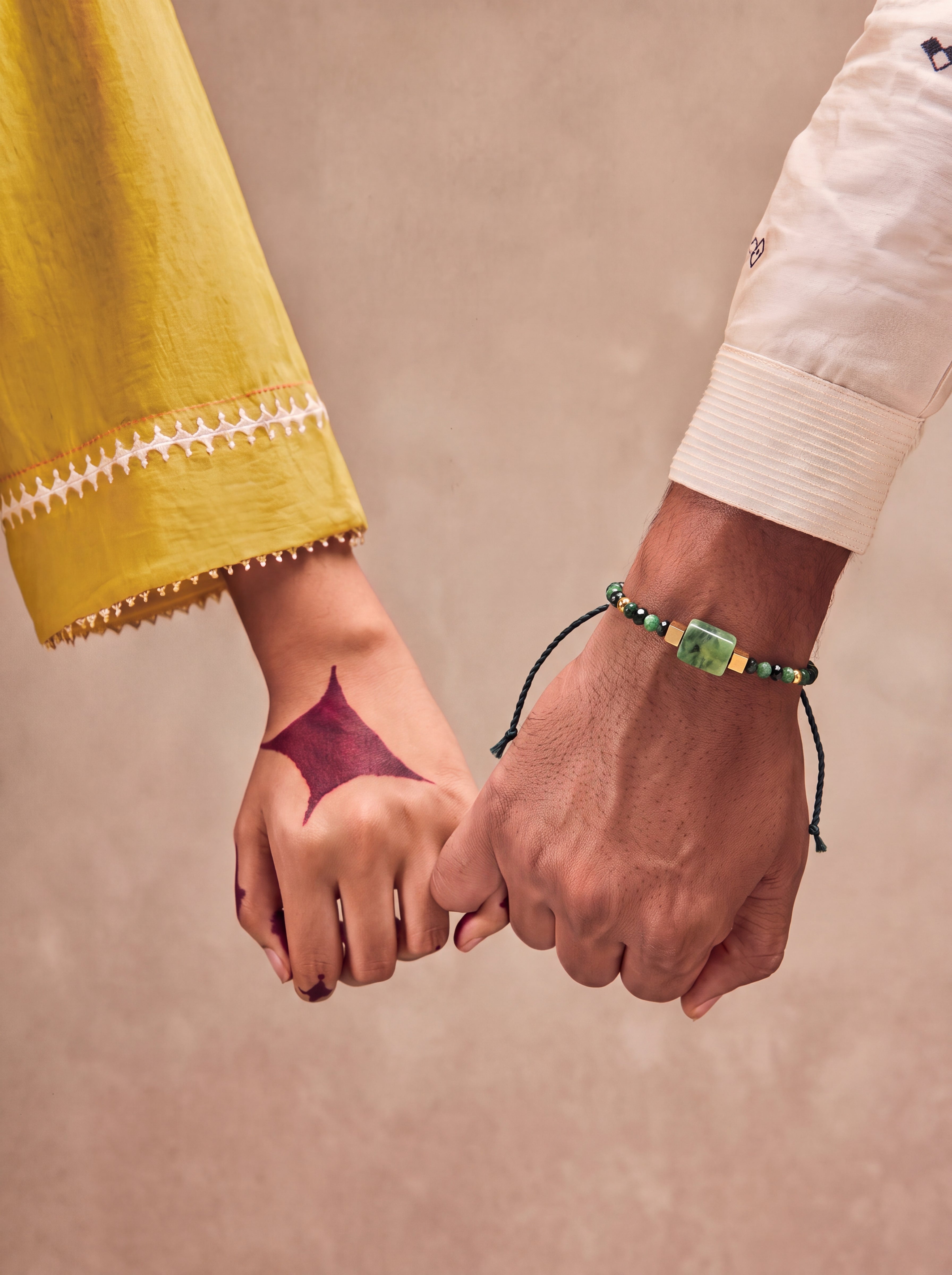 Prehnite & Ruby Zoisite Rakhi & Lumba Combo