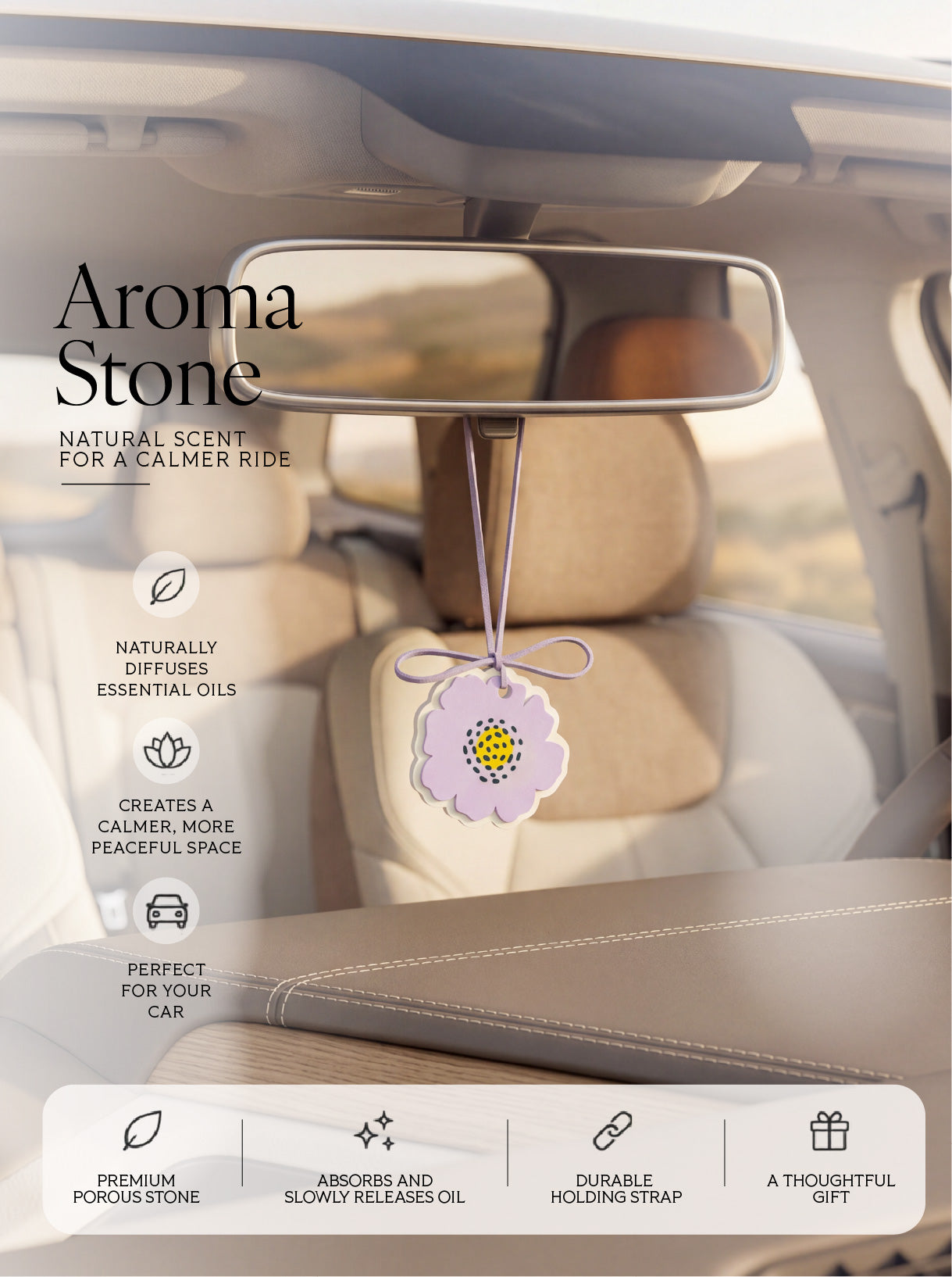 Purple Flower Aroma Stone