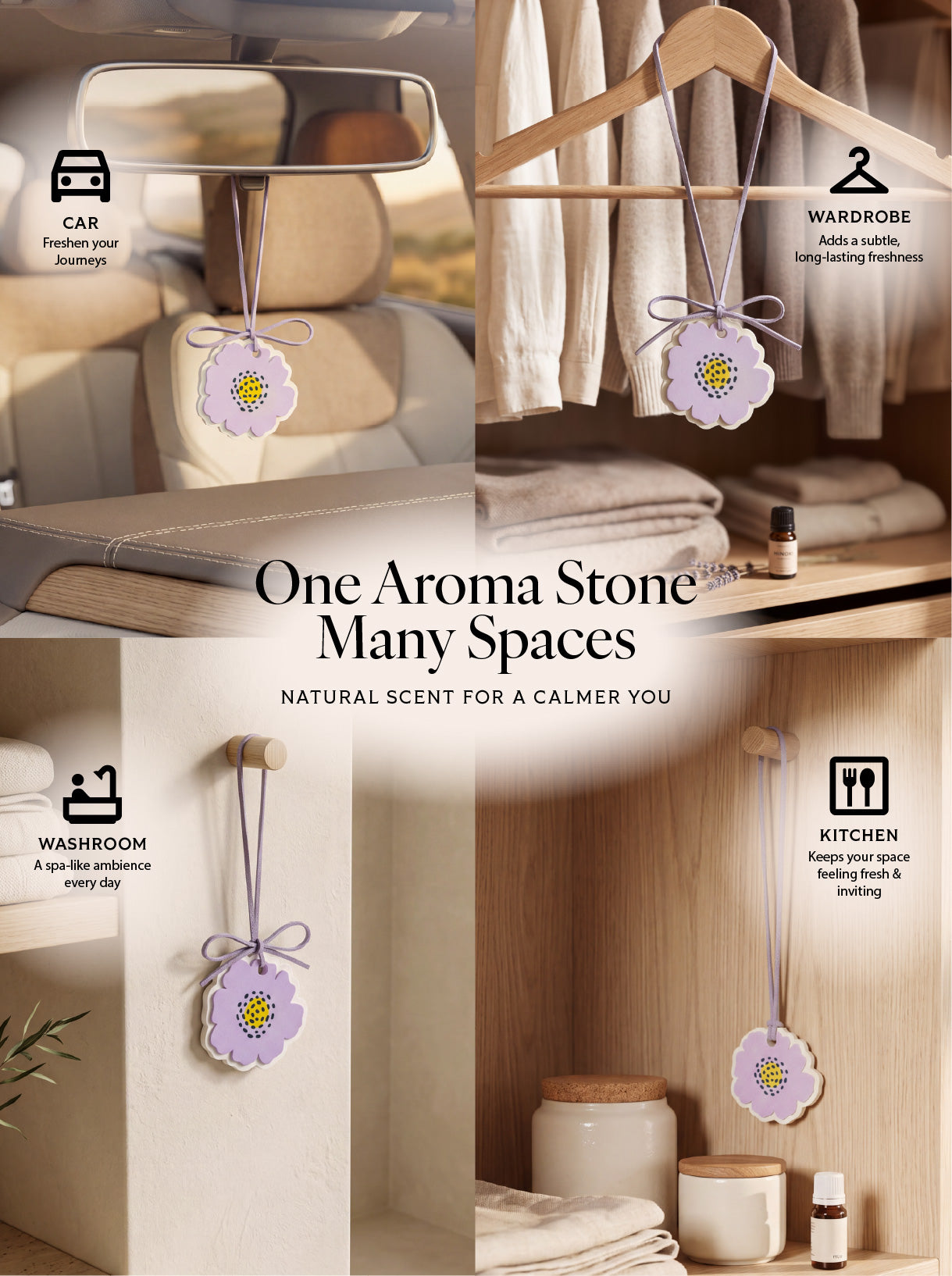 Purple Flower Aroma Stone