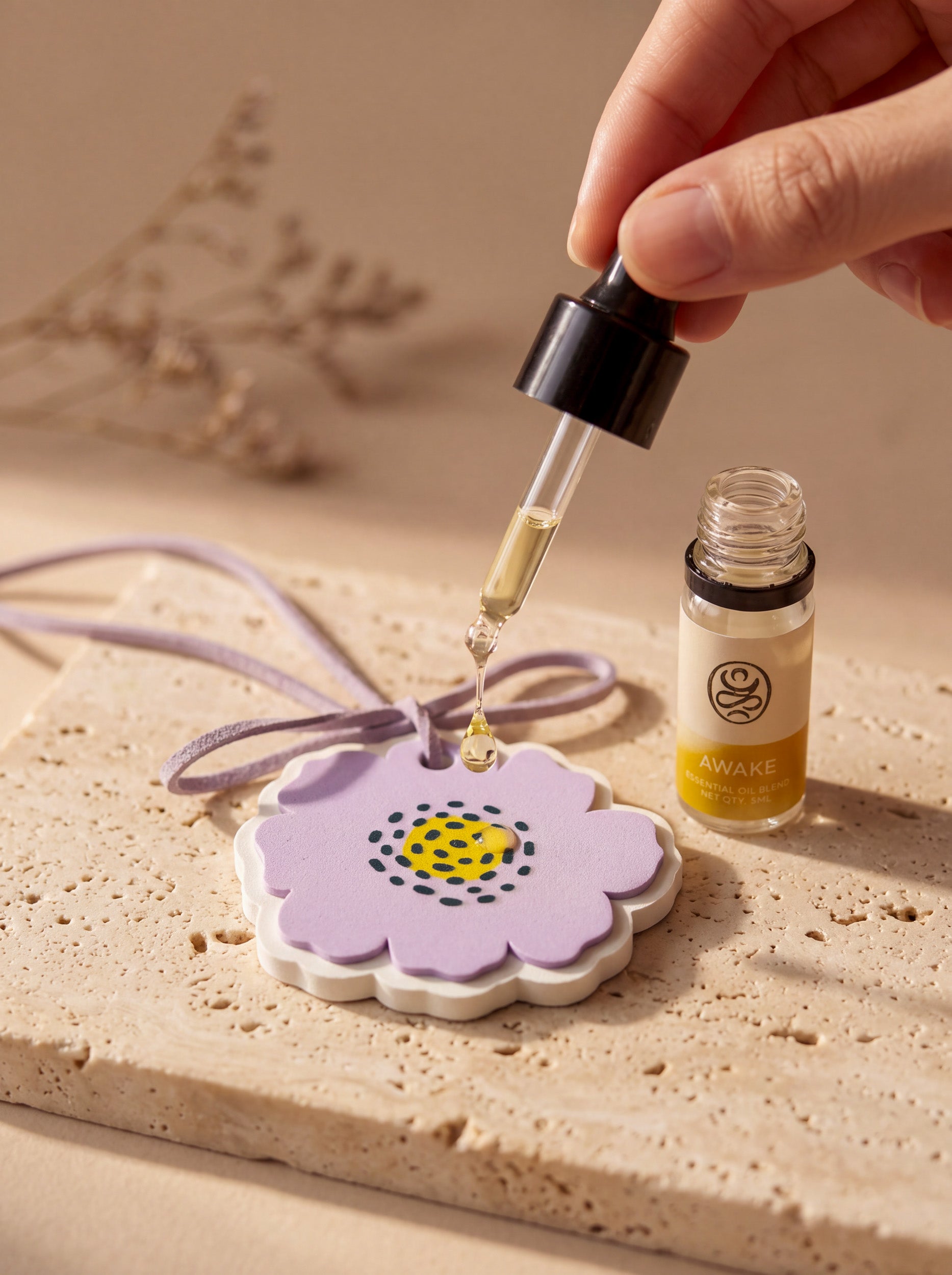 Purple Flower Aroma Stone