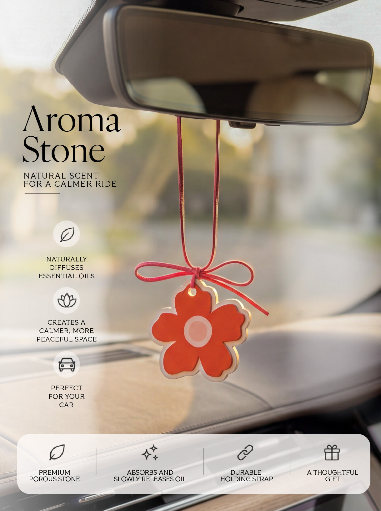 Red Flower Aroma Stone