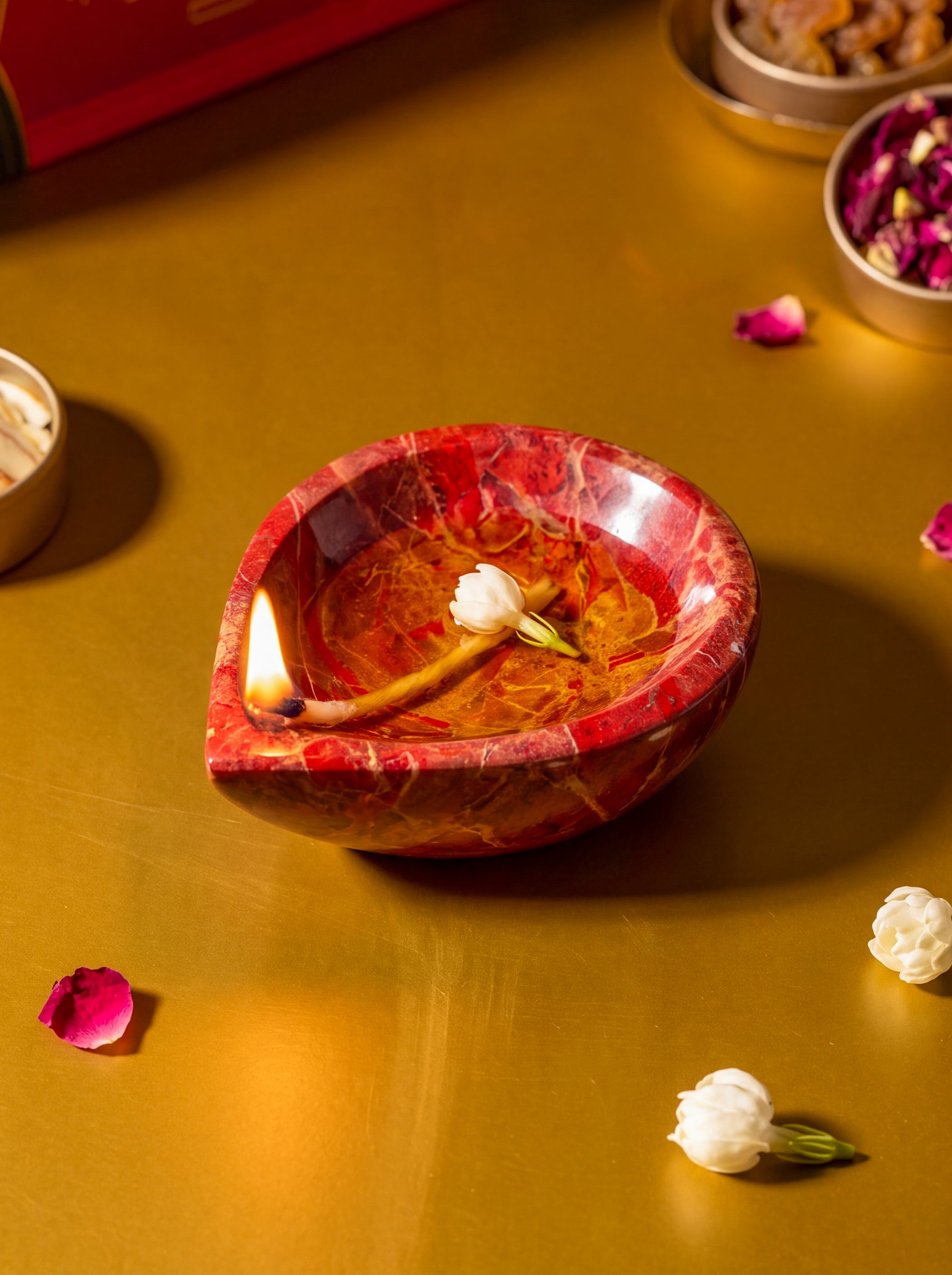 Red Jasper Crystal Diya