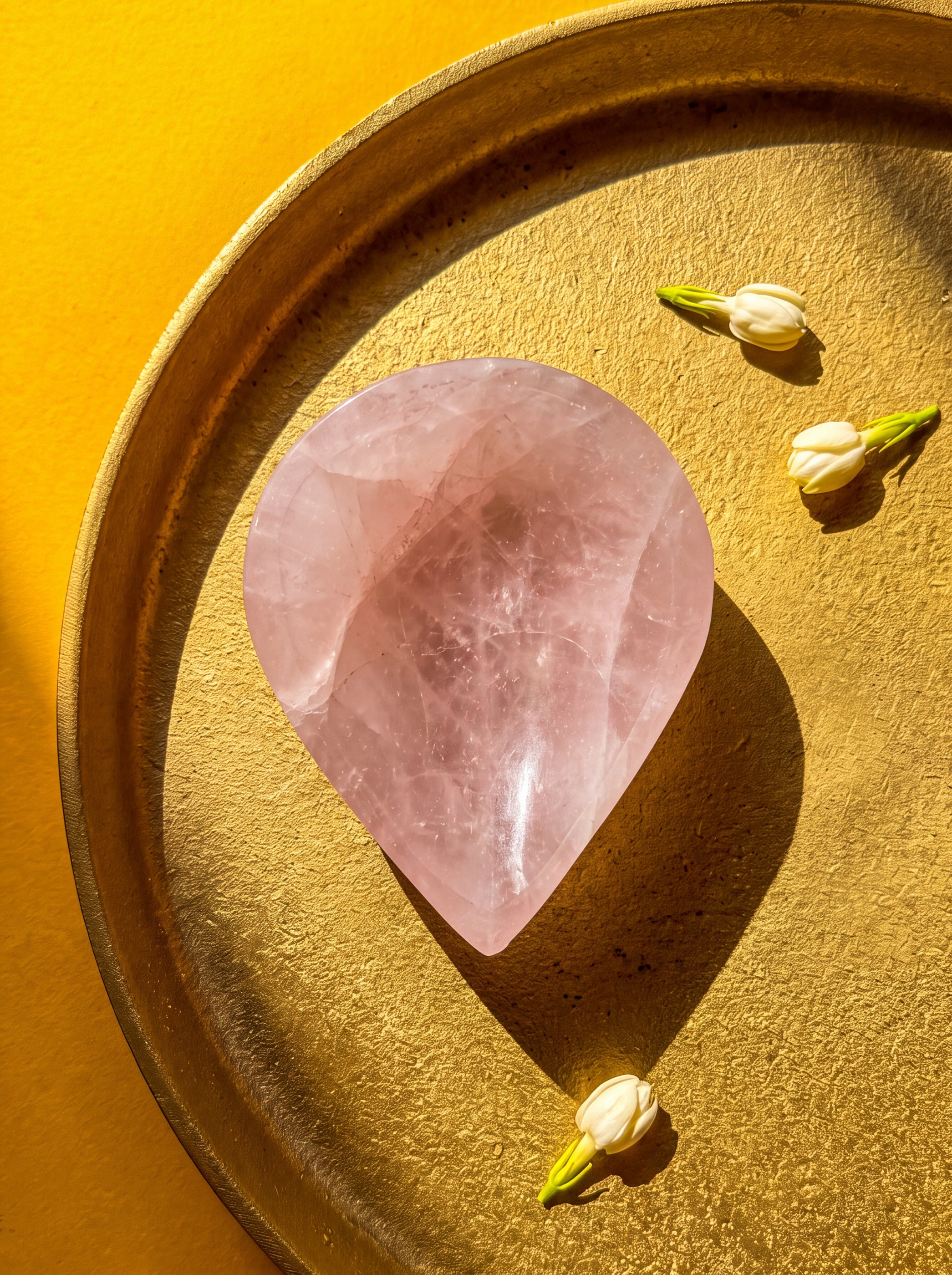 Rose Quartz Crystal Diya