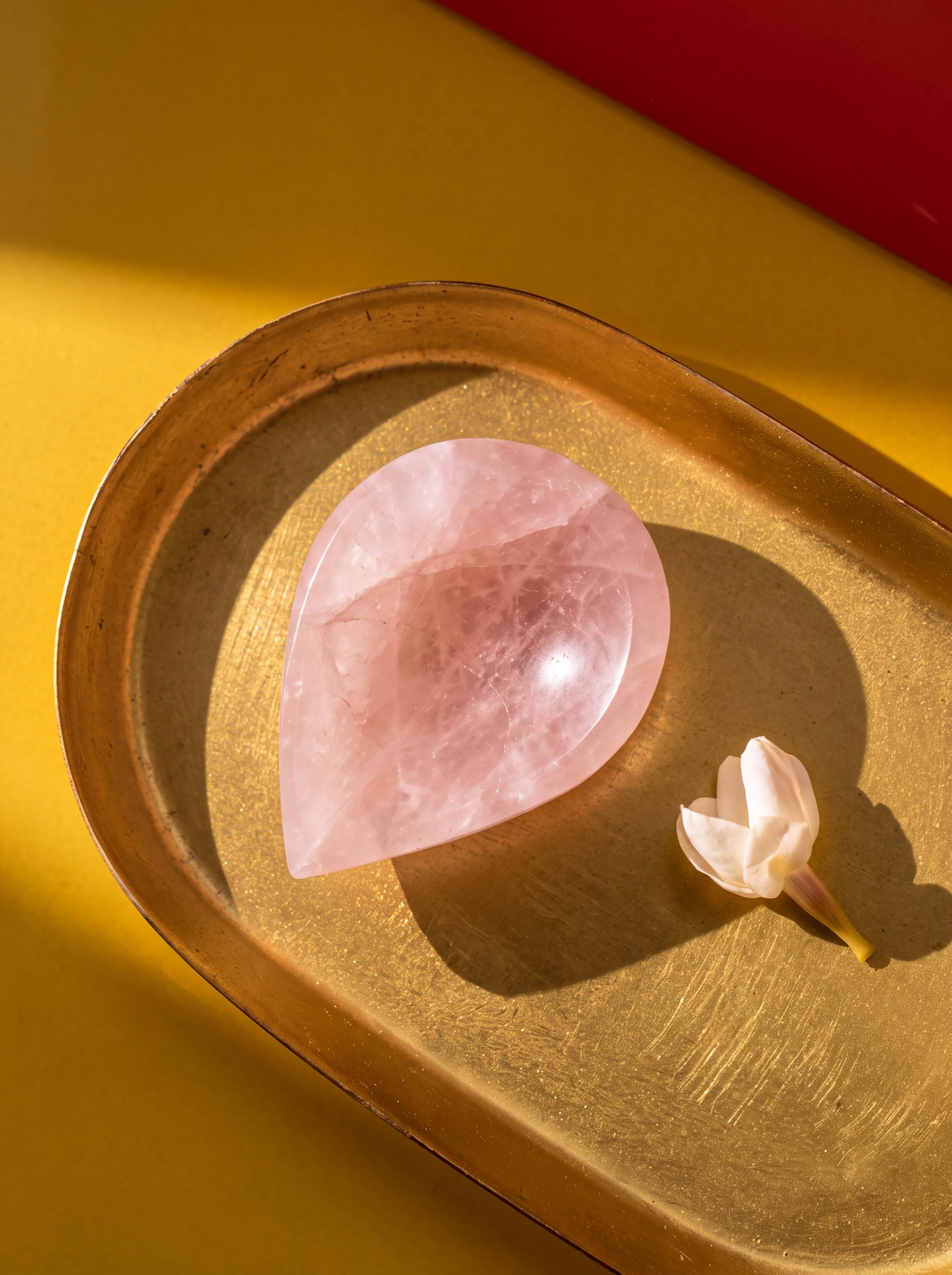 Rose Quartz Crystal Diya