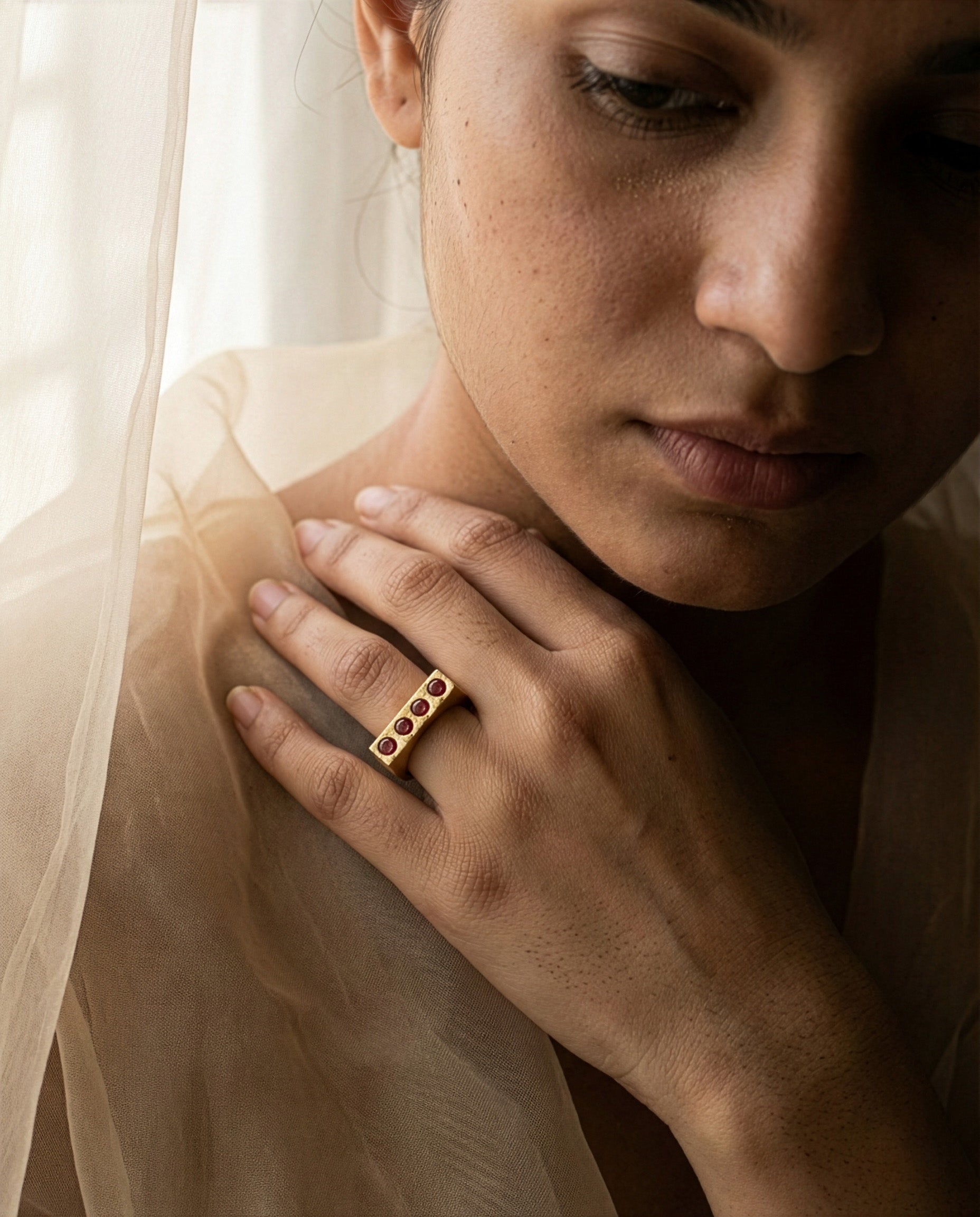 Heritage Ruby Bar Ring