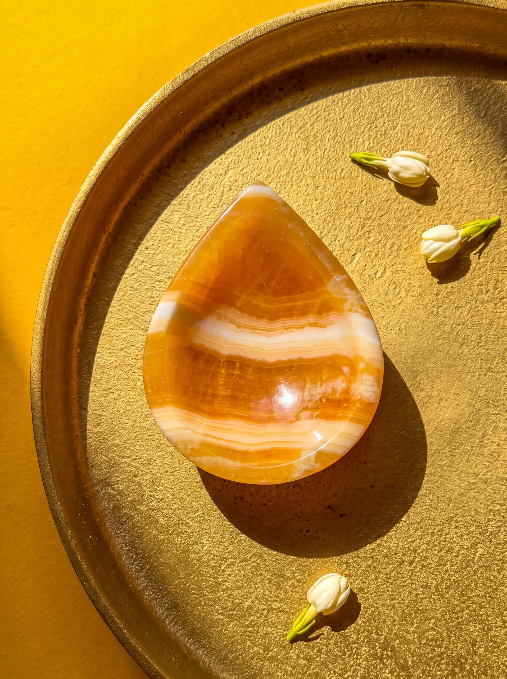 Yellow Agate Crystal Diya