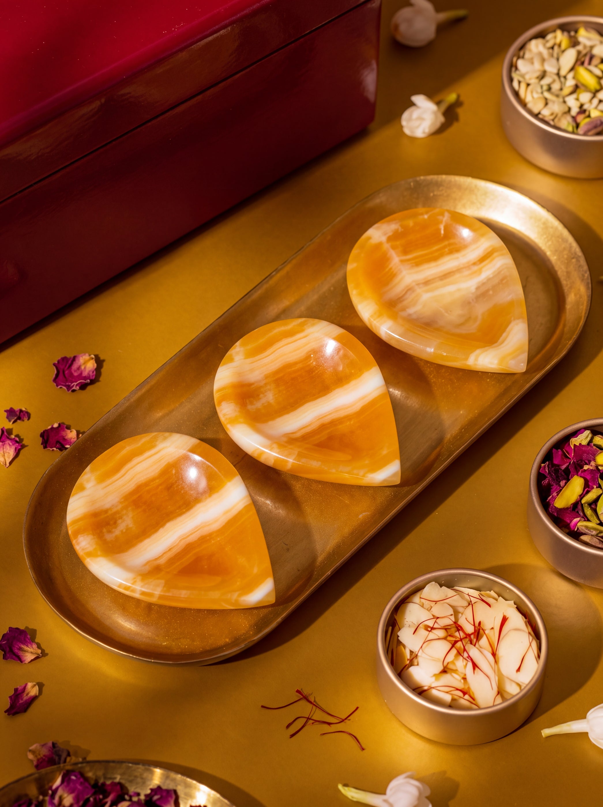 Yellow Agate Crystal Diya