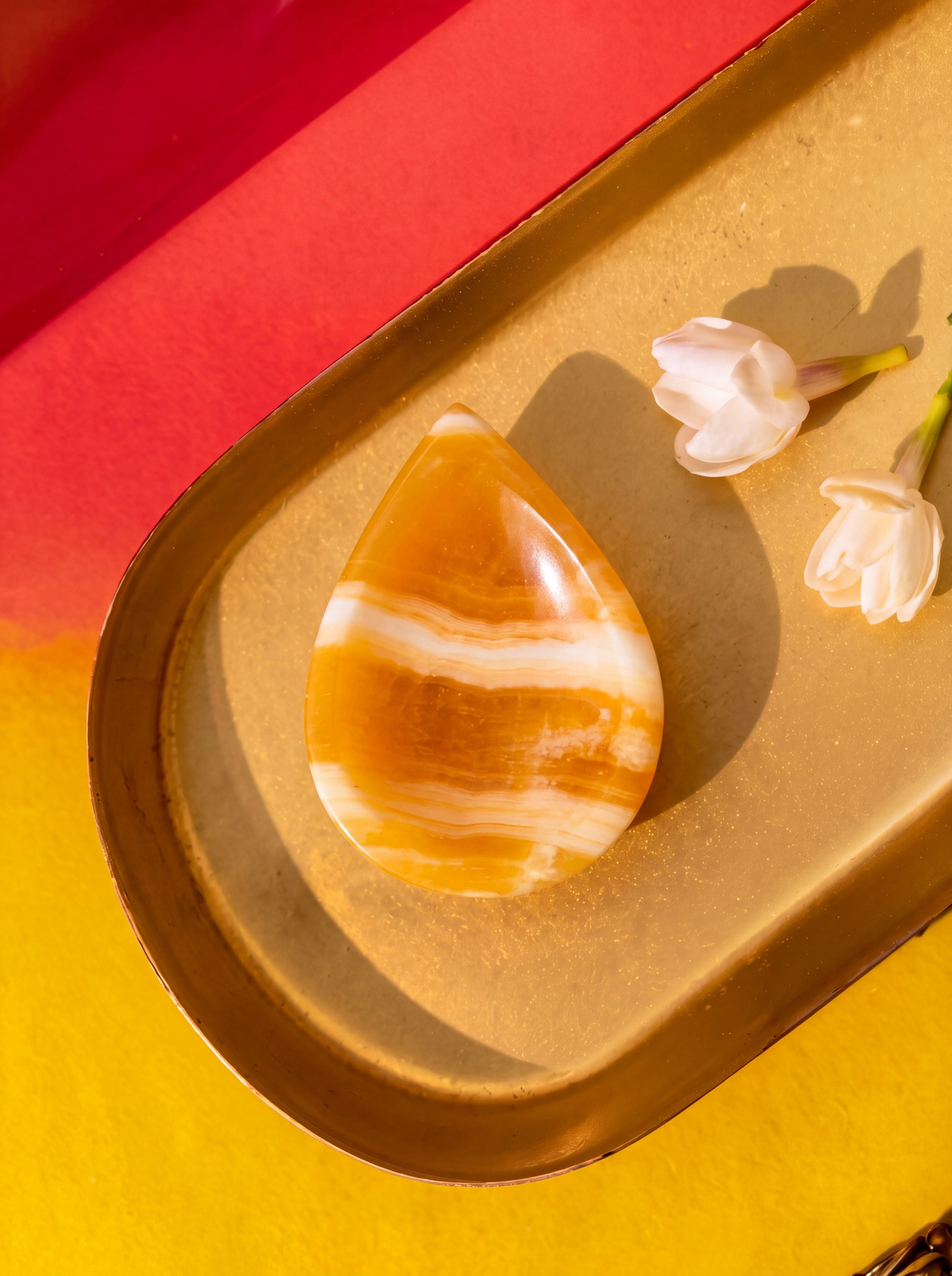 Yellow Agate Crystal Diya